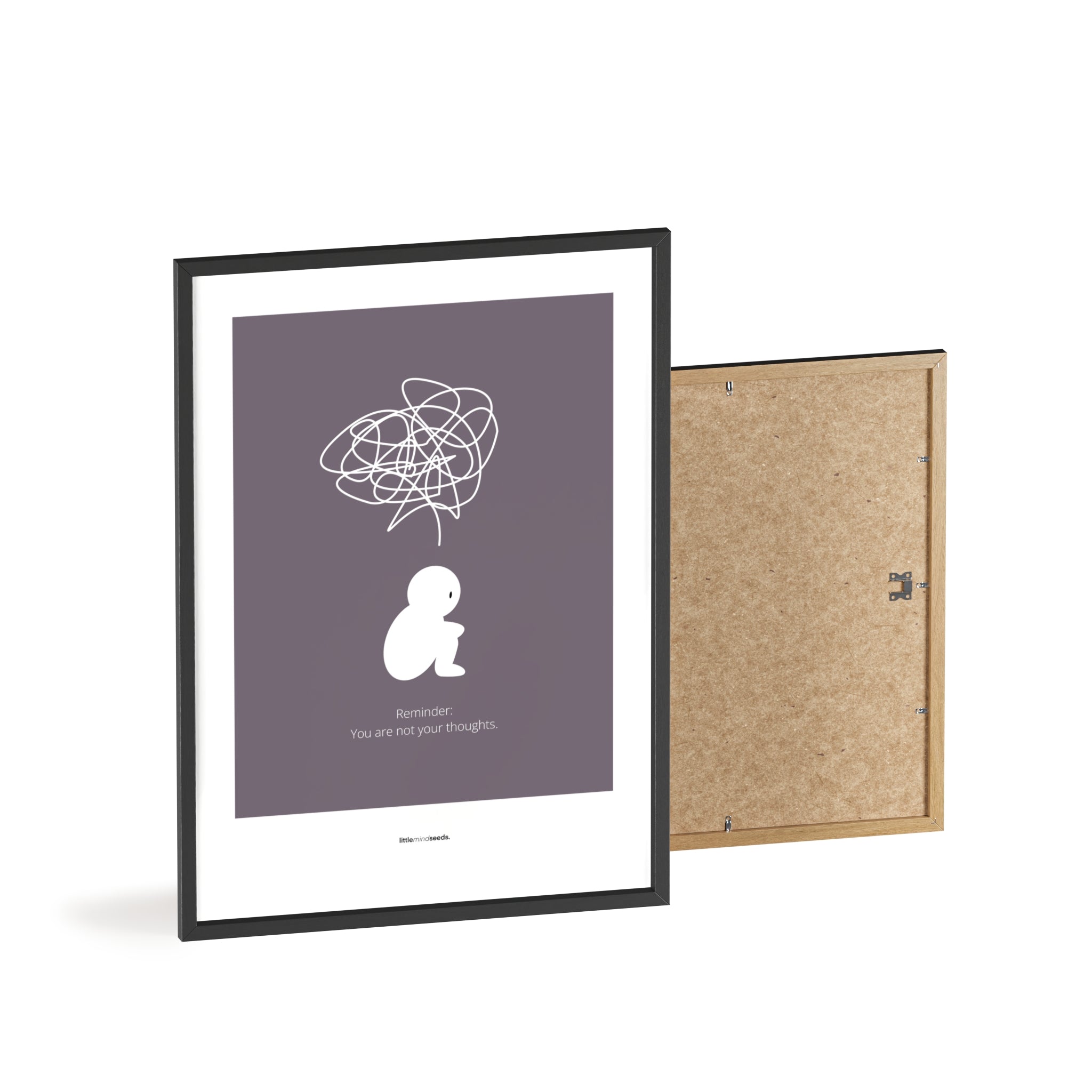 "We Are Not Our Thoughts – We Are Our Actions" – Resilience & Confidence Wall Art to Build Self-Belief & Grit | Motivational Quality Framed Poster | Minimalist Quotes for Personal Growt – Purple