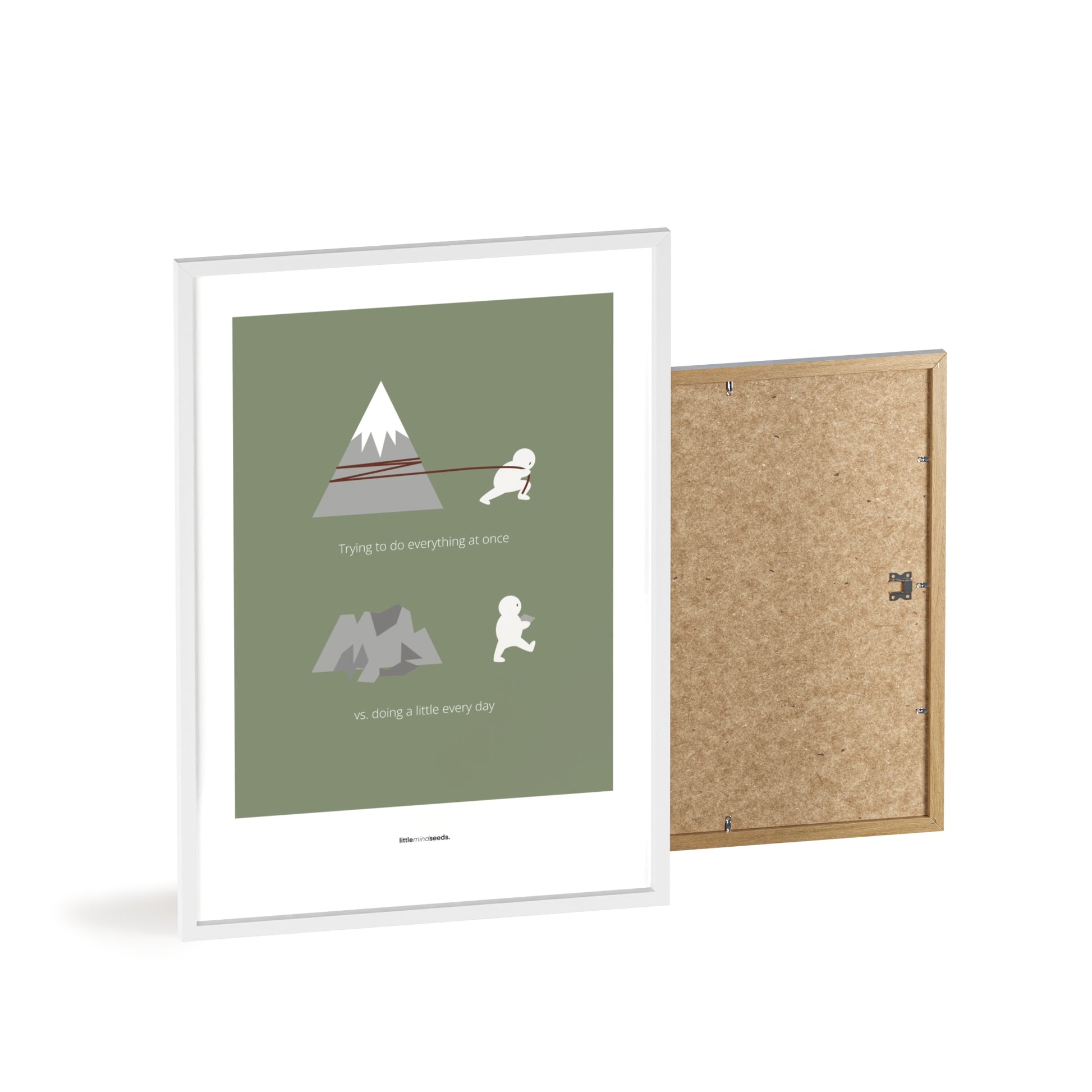 "Big Goals Need Small Consistent Effort Every Day" – Discipline, Habits & Achievements Motivational Quality Framed Poster | Minimalist Wall Art – Green