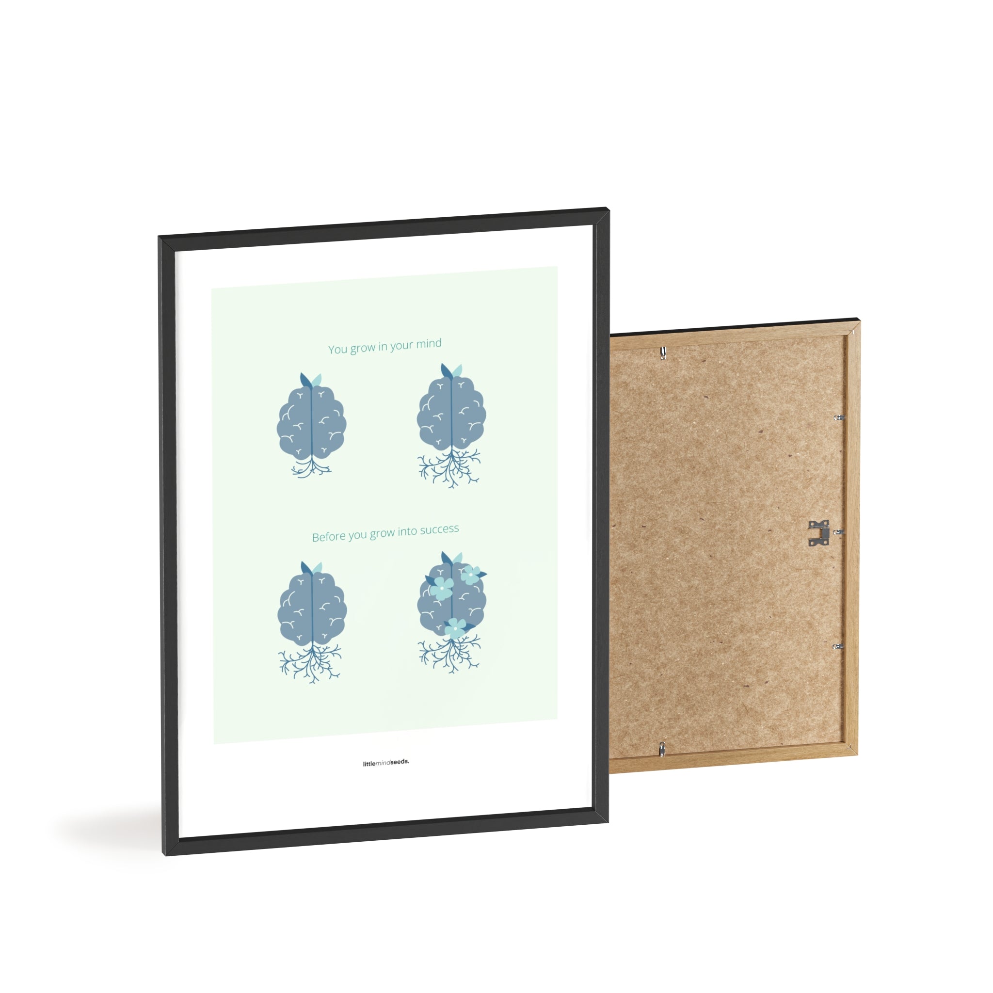 "You Grow Inside First" – Motivational Framed Poster for Children | Growth Mindset Wall Art Framed Poster – Mint