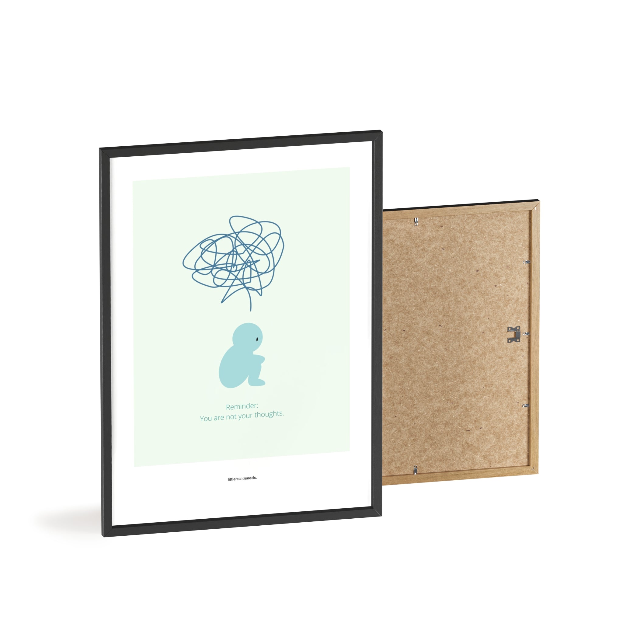 "We Are Not Our Thoughts – We Are Our Actions" – Resilience & Confidence Wall Art to Build Self-Belief & Grit | Motivational Quality Framed Poster | Minimalist Quotes for Personal Growt – Mint