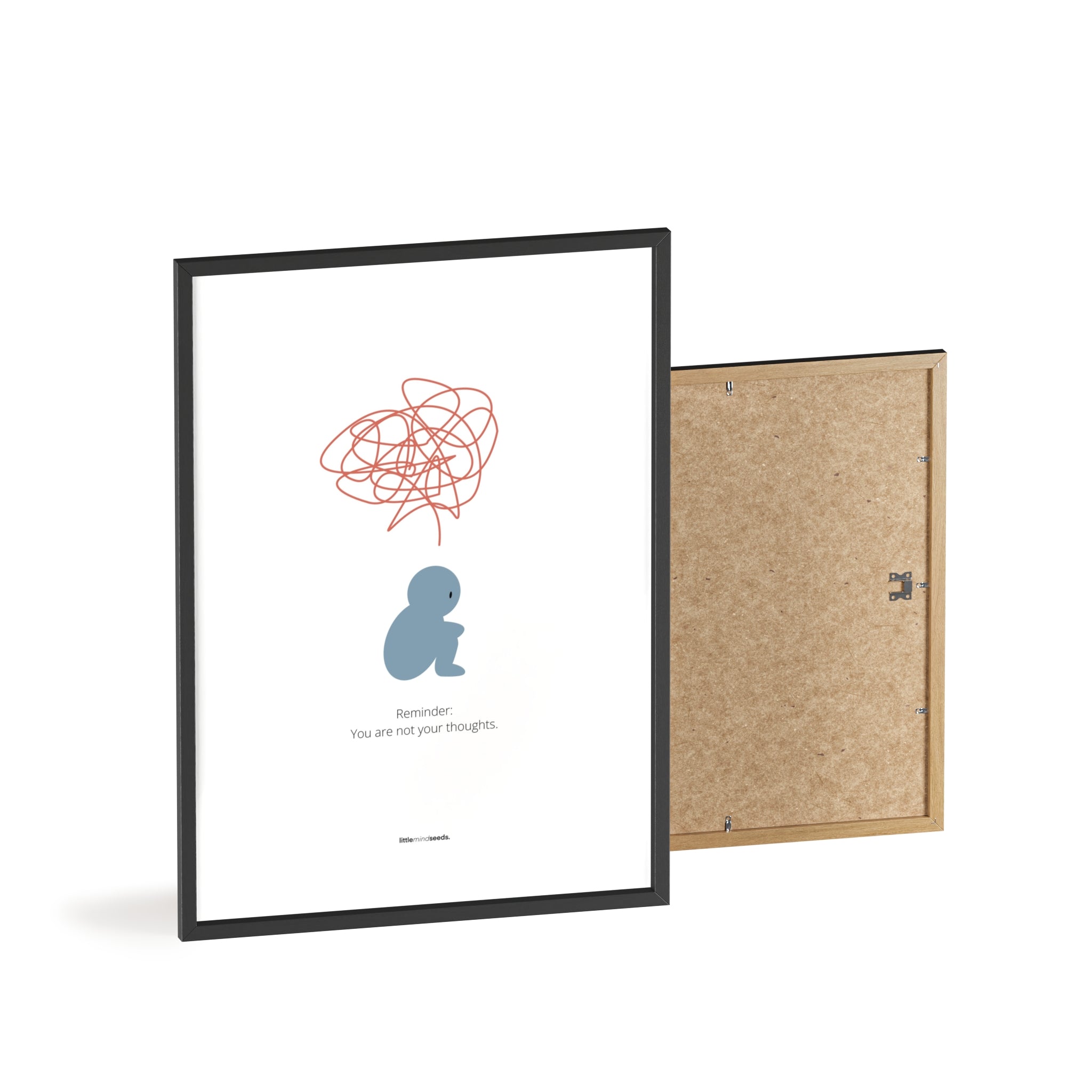 "We Are Not Our Thoughts – We Are Our Actions" – Resilience & Confidence Wall Art to Build Self-Belief & Grit | Motivational Quality Framed Poster | Minimalist Quotes for Personal Growt – White