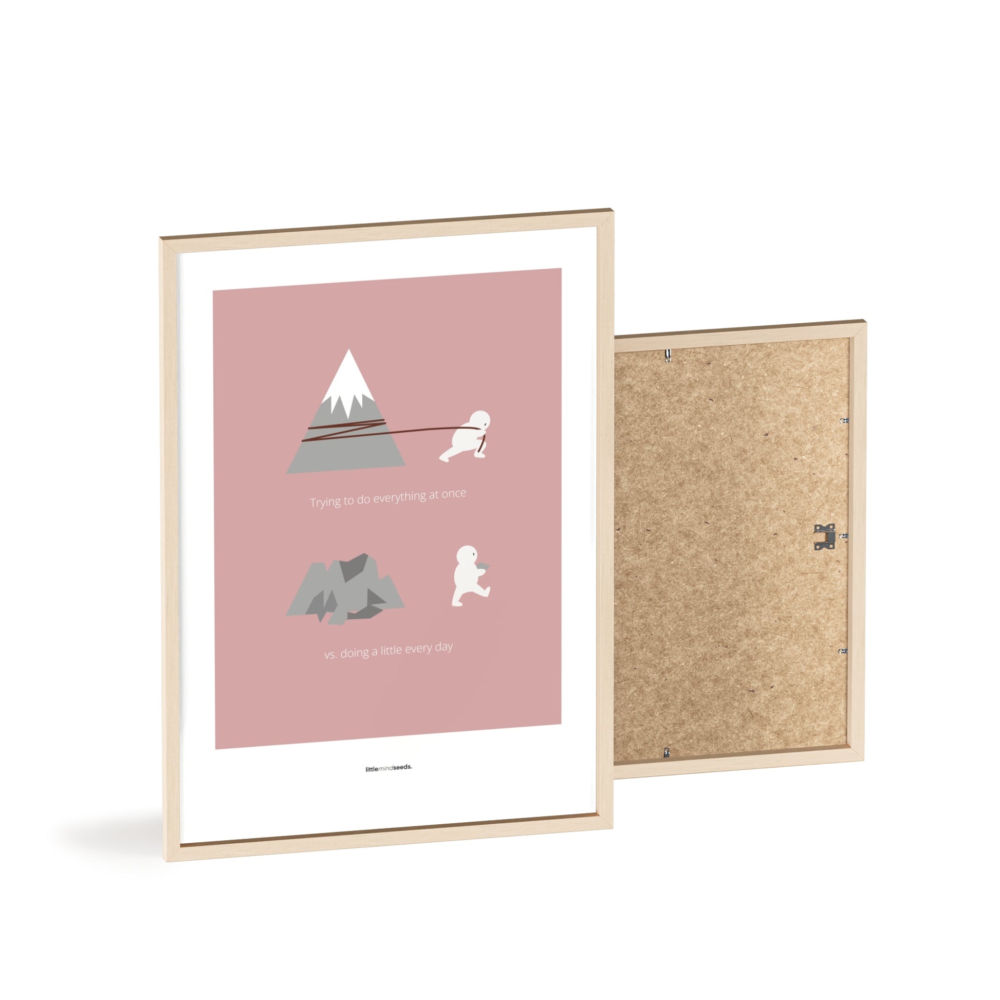 "Big Goals Need Small Consistent Effort Every Day" – Discipline, Habits & Achievements Motivational Quality Framed Poster | Minimalist Wall Art – Pink