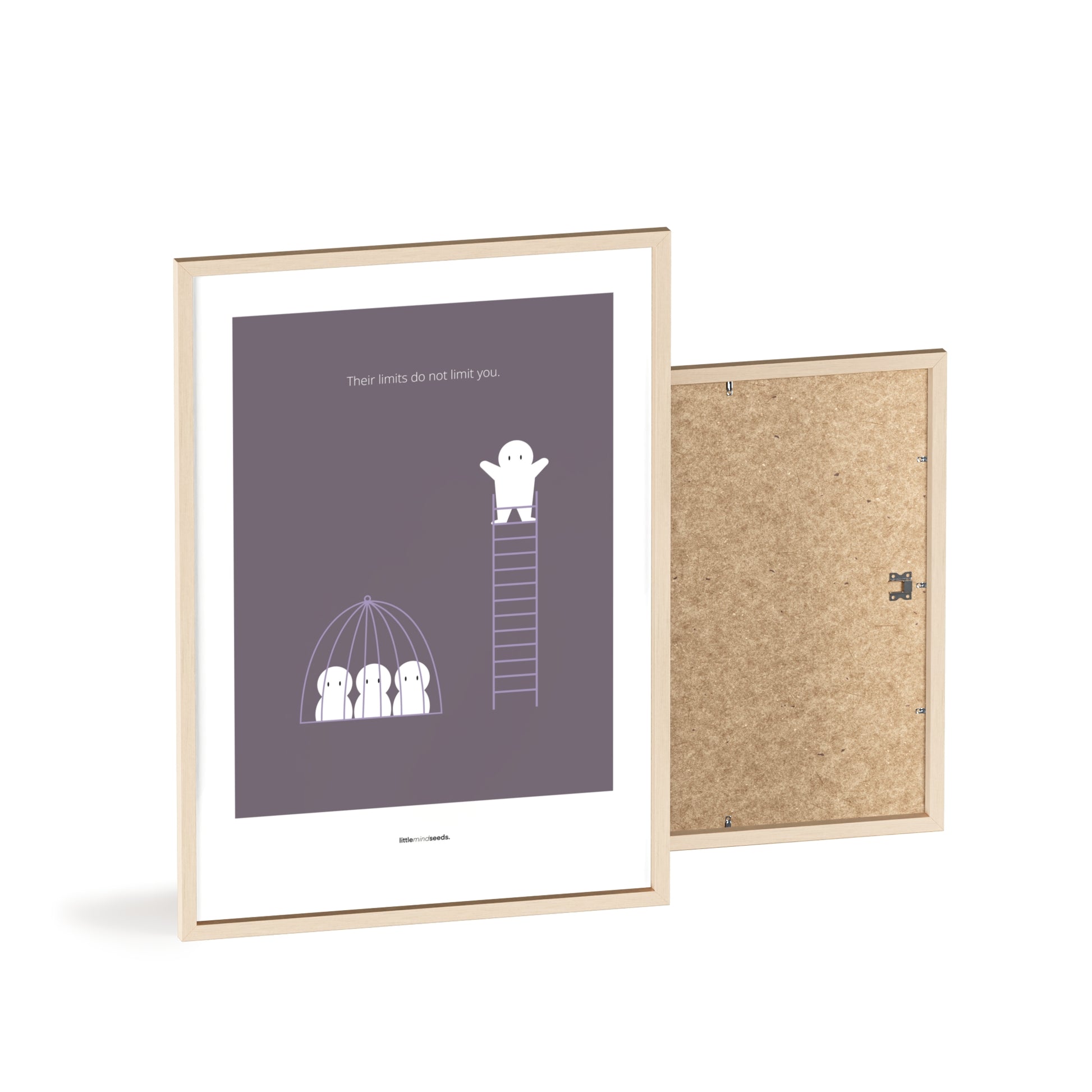 "The Limits of Others Do Not Limit You" – Emotional Intelligence & Self-Worth Motivational Quality Framed Poster | Minimalist Wall Art – Purple