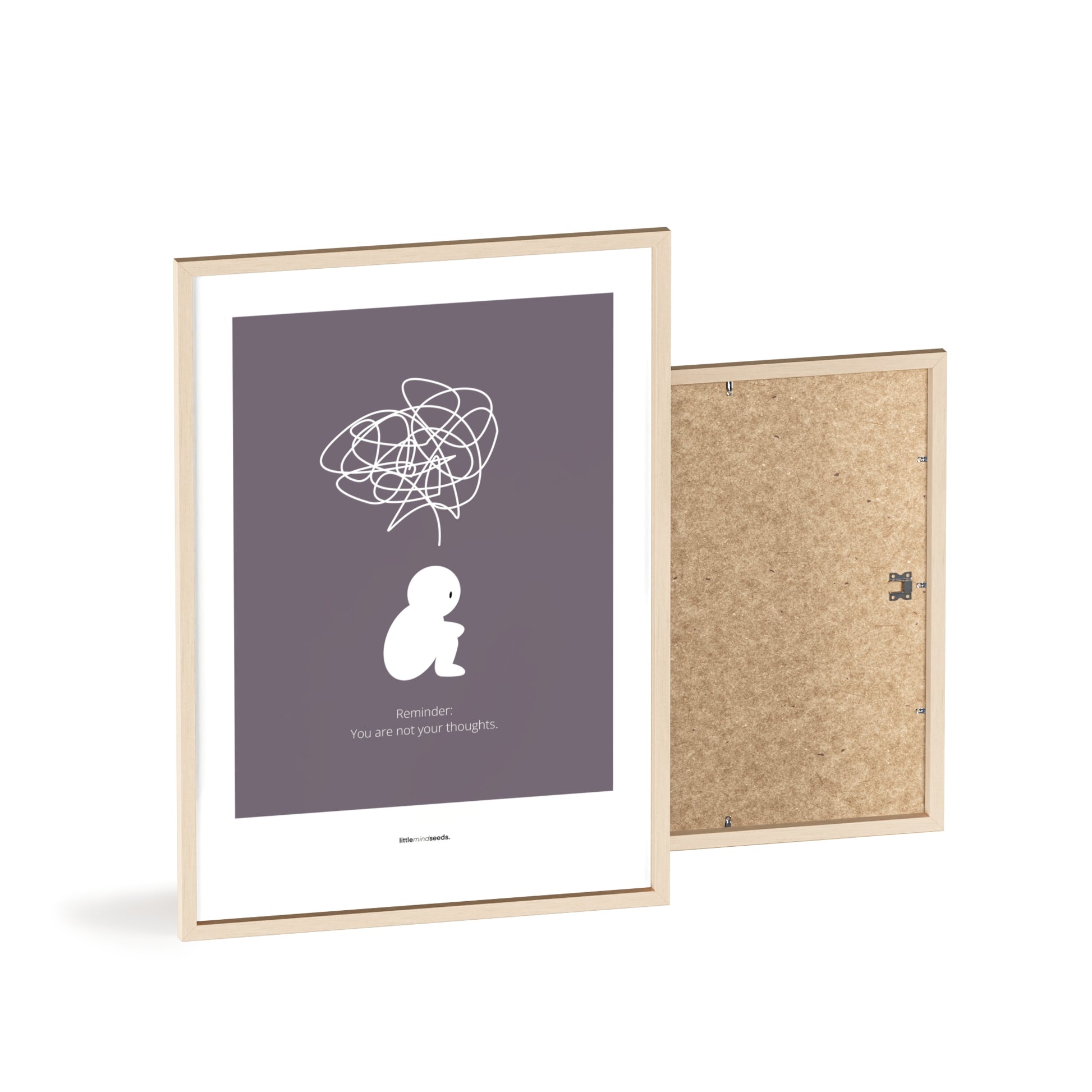 "We Are Not Our Thoughts – We Are Our Actions" – Resilience & Confidence Wall Art to Build Self-Belief & Grit | Motivational Quality Framed Poster | Minimalist Quotes for Personal Growt – Purple