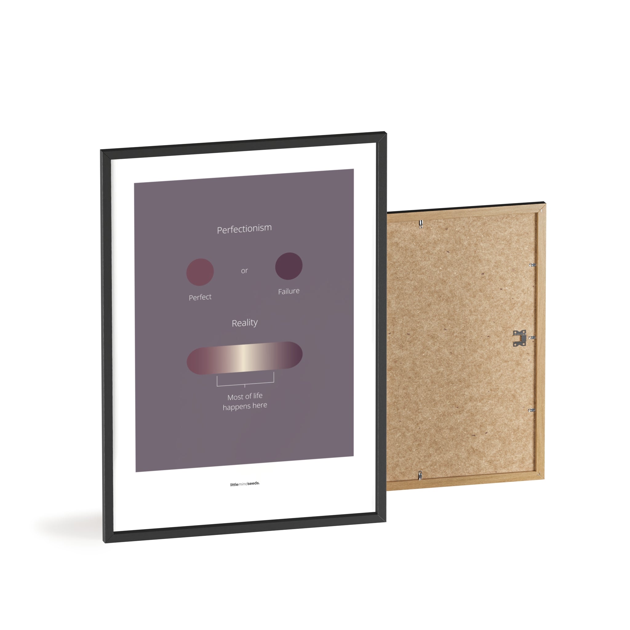 "Life Is Not Perfect Like We Imagine" – Resilience & Confidence Motivational Quality Framed Poster | Minimalist Inspirational Wall Art – Purple