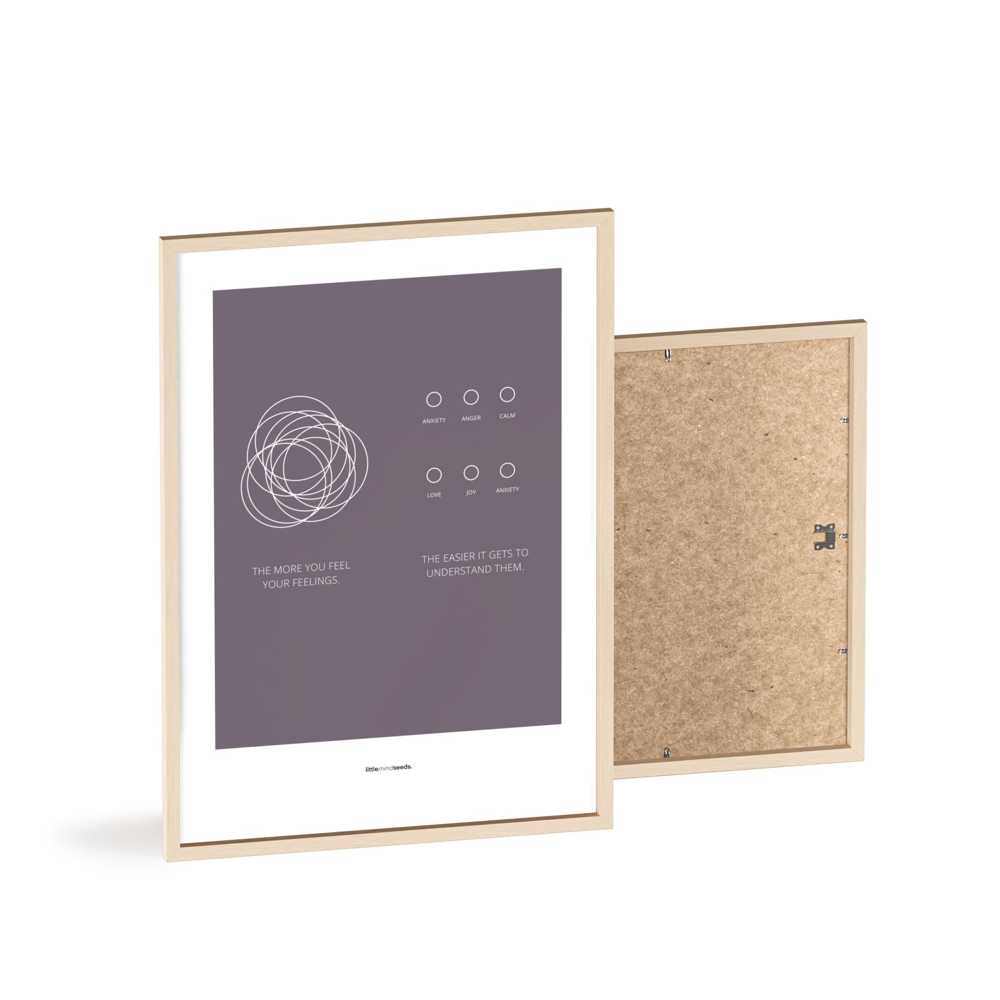 "The More You Feel, The Easier You Understand" – Emotional Intelligence & Self-Worth Wall Art for Children to Nurture Empathy & Confidence | Quality Framed Poster – Purple