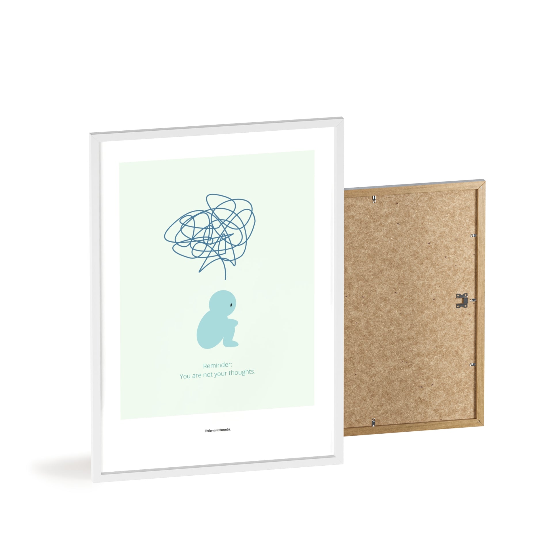 "We Are Not Our Thoughts – We Are Our Actions" – Resilience & Confidence Wall Art to Build Self-Belief & Grit | Motivational Quality Framed Poster | Minimalist Quotes for Personal Growt – Mint