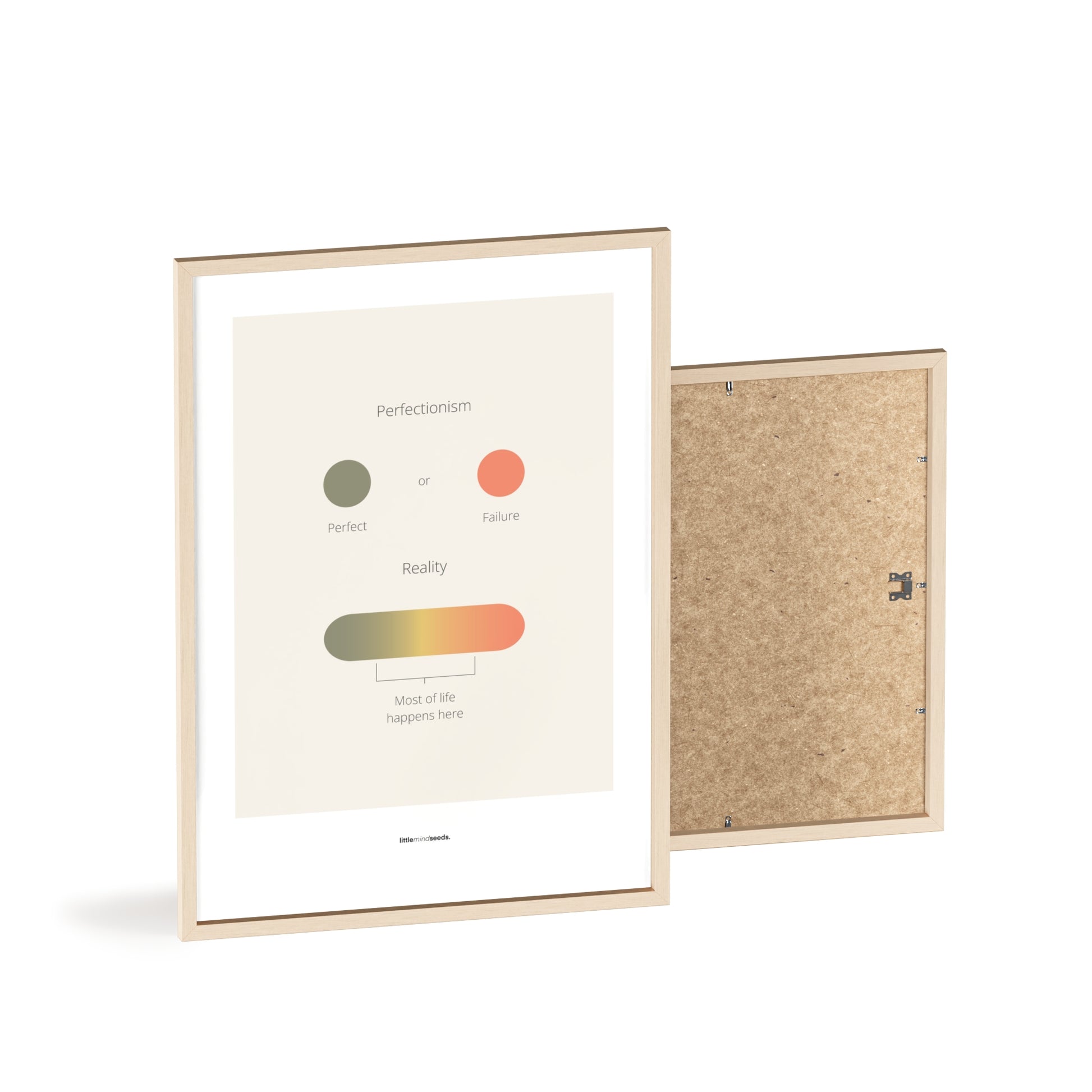 "Life Is Not Perfect Like We Imagine" – Resilience & Confidence Motivational Quality Framed Poster | Minimalist Inspirational Wall Art – Beige