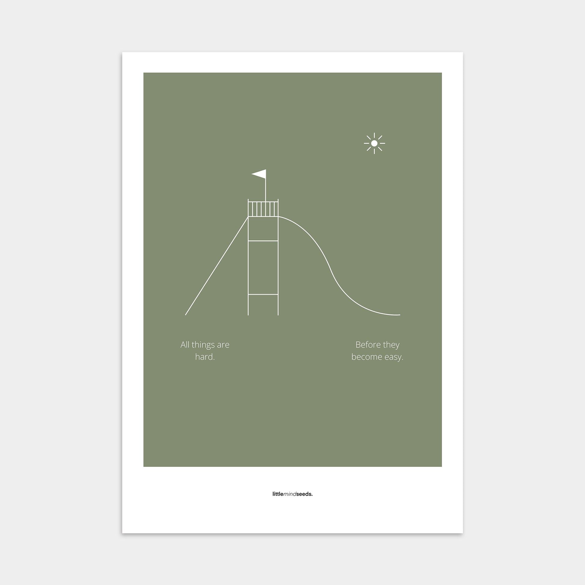 "All Things Are Hard Before They Become Easy”  – Resilience & Confidence Motivational Poster | Minimalist Quotes on the Wall, Downloadable PDF Bundle - ALL colors