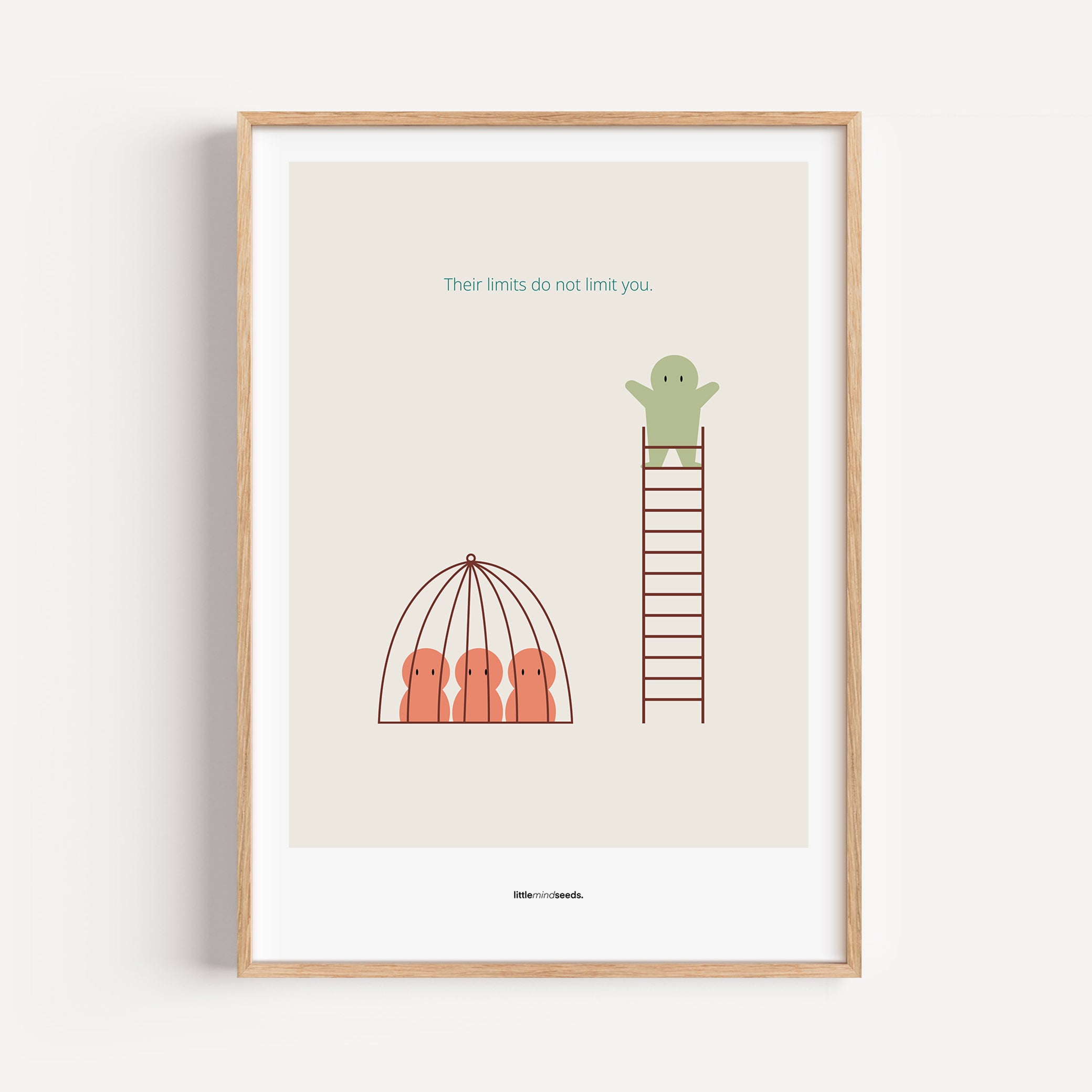"The Limits of Others Do Not Limit You" – Emotional Intelligence & Self-Worth Motivational Quality Framed Poster | Minimalist Wall Art – Beige