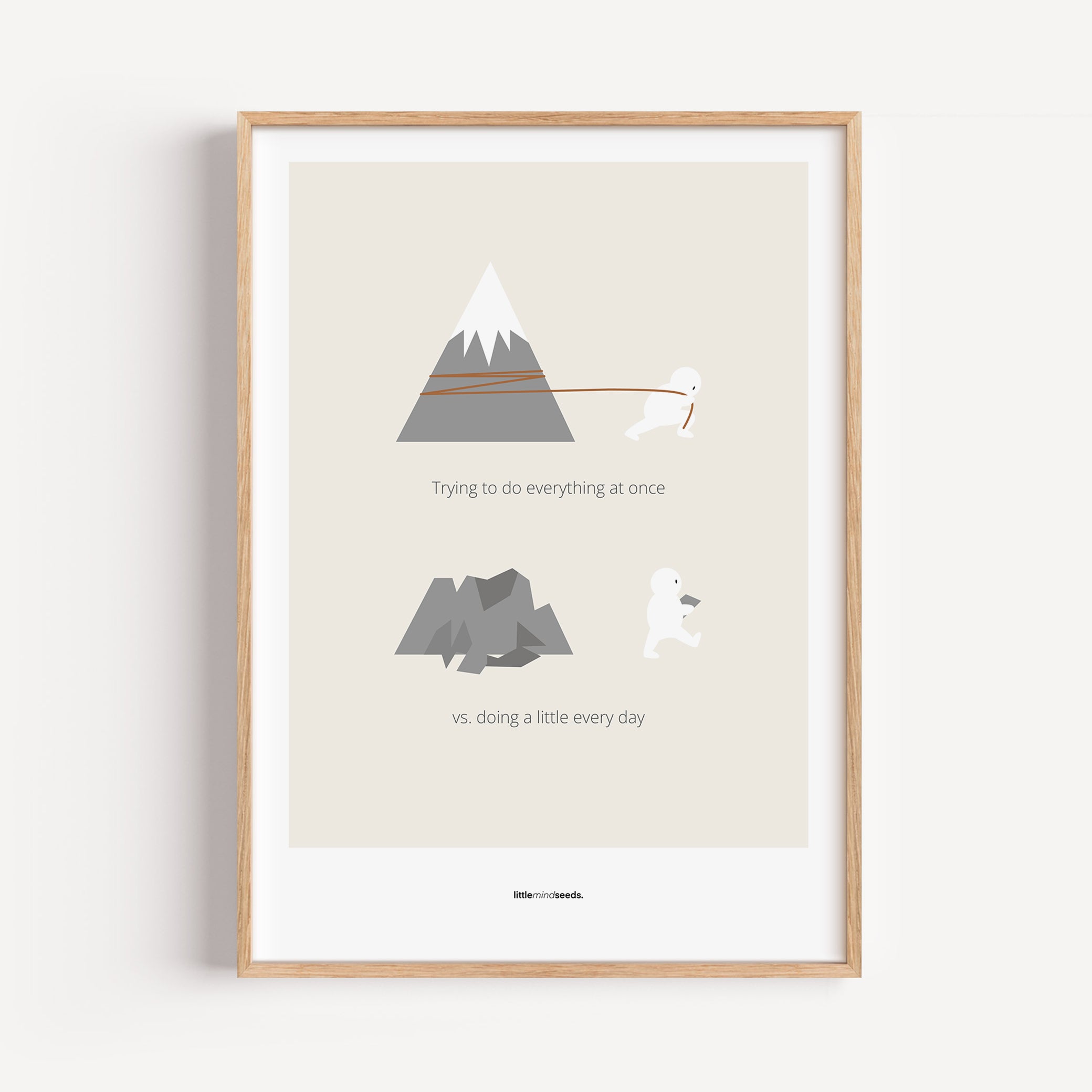 "Big Goals Need Small Consistent Effort Every Day" – Discipline, Habits & Achievements Motivational Quality Framed Poster | Minimalist Wall Art – Beige