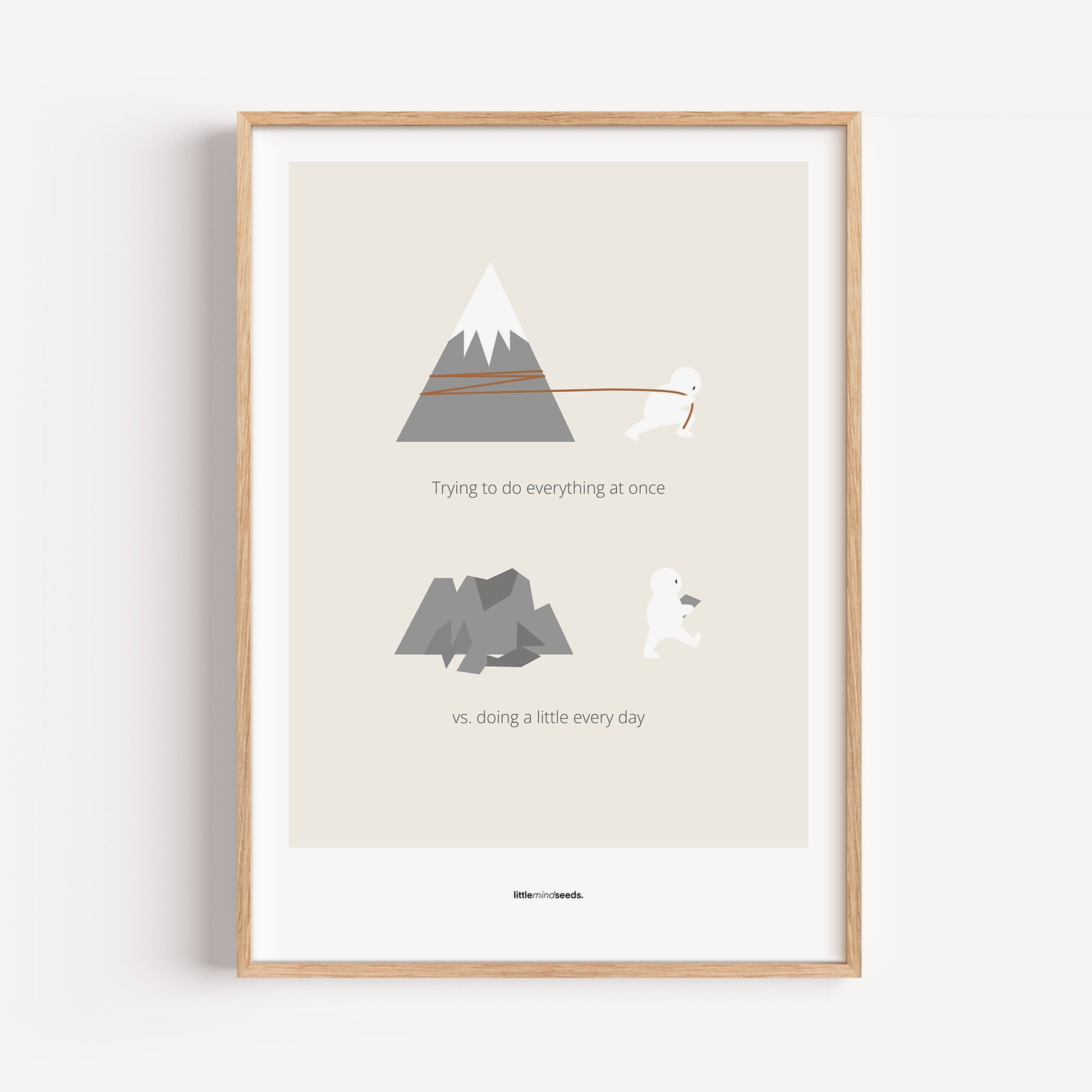 "Big Goals Need Small Consistent Effort Every Day" – Discipline, Habits & Achievements Motivational Quality Framed Poster | Minimalist Wall Art – Beige