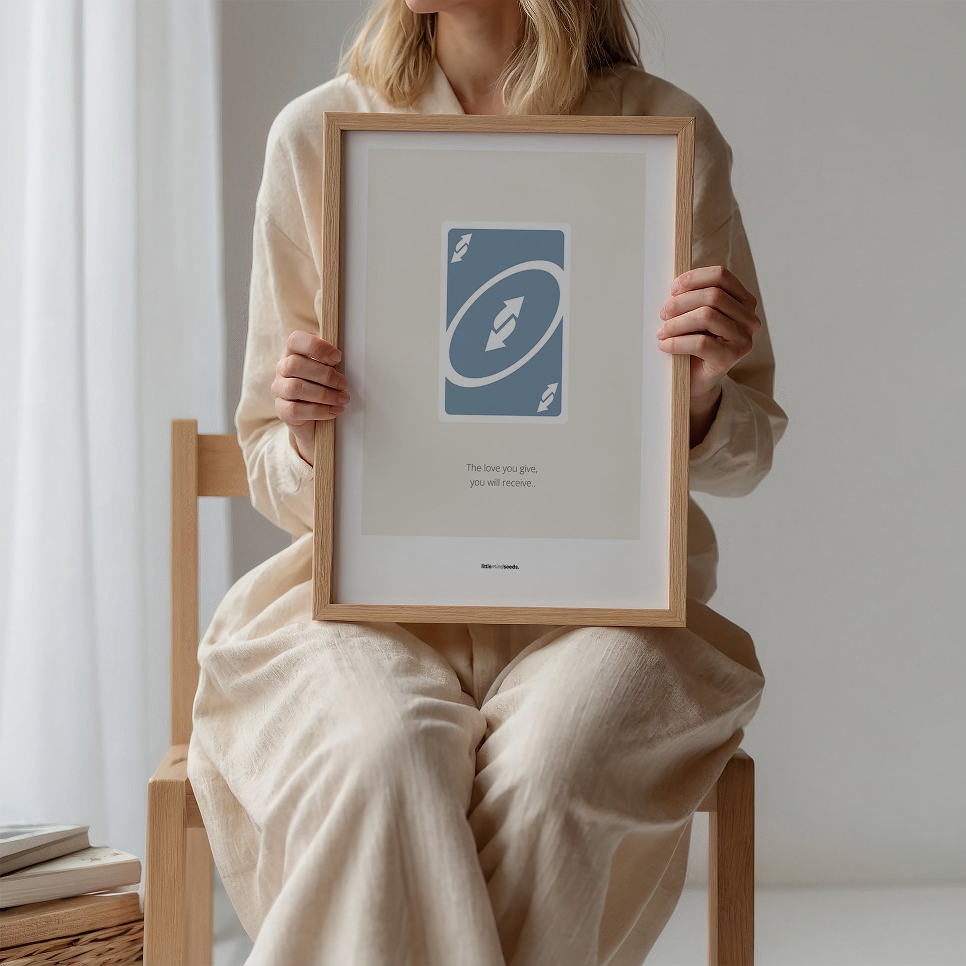 "The Love You Give, You Will Receive" – Social Skills & Relationships Children Wall Art to Inspire Kindness & Connection | Motivational Wall Art | Matte Framed Poster – Beige