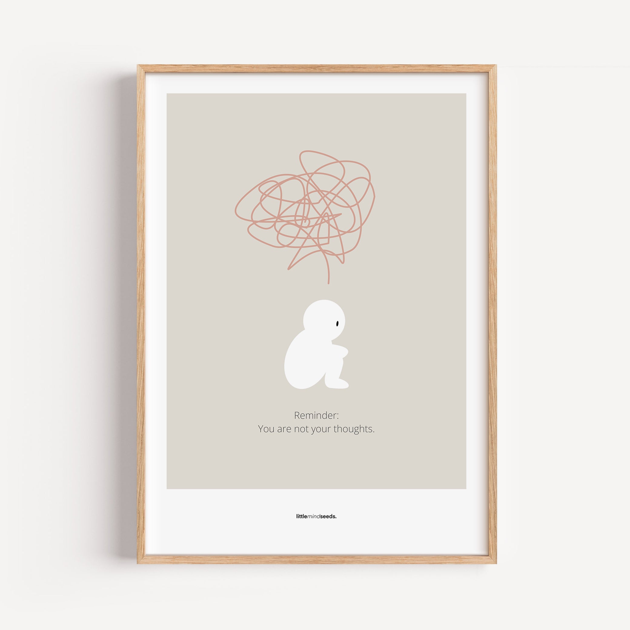 "We Are Not Our Thoughts – We Are Our Actions" – Resilience & Confidence Wall Art to Build Self-Belief & Grit | Motivational Quality Framed Poster | Minimalist Quotes for Personal Growt – Dark Gray