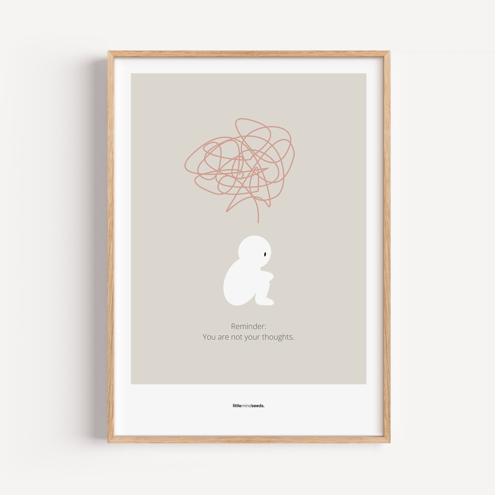 "We Are Not Our Thoughts – We Are Our Actions" – Resilience & Confidence Wall Art to Build Self-Belief & Grit | Motivational Quality Framed Poster | Minimalist Quotes for Personal Growt – Dark Gray