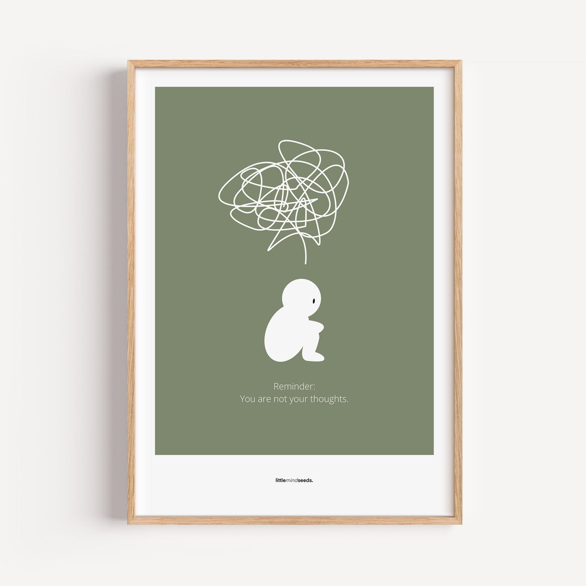 "We Are Not Our Thoughts – We Are Our Actions" – Resilience & Confidence Wall Art to Build Self-Belief & Grit | Motivational Quality Framed Poster | Minimalist Quotes for Personal Growt – Green