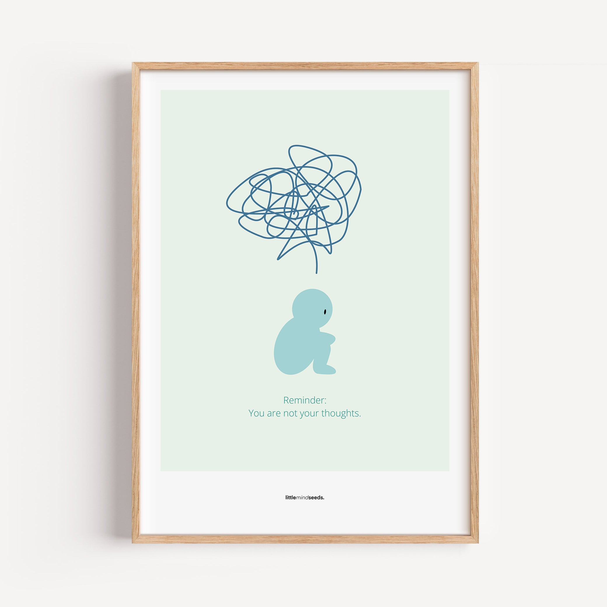 "We Are Not Our Thoughts – We Are Our Actions" – Resilience & Confidence Wall Art to Build Self-Belief & Grit | Motivational Quality Framed Poster | Minimalist Quotes for Personal Growt – Mint