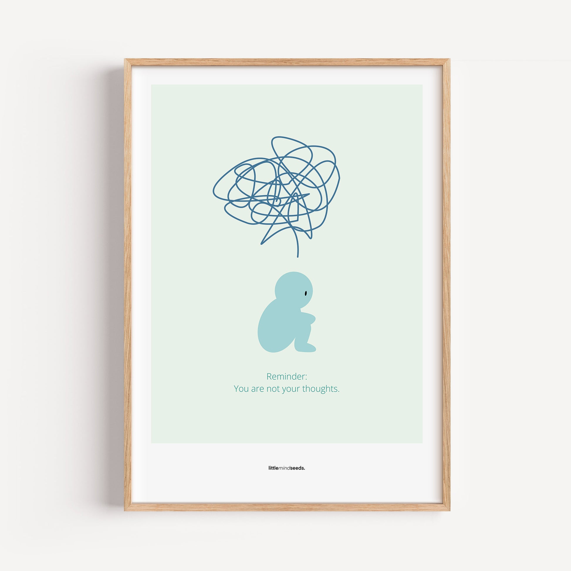 "We Are Not Our Thoughts – We Are Our Actions" – Resilience & Confidence Wall Art to Build Self-Belief & Grit | Motivational Quality Framed Poster | Minimalist Quotes for Personal Growt – Mint