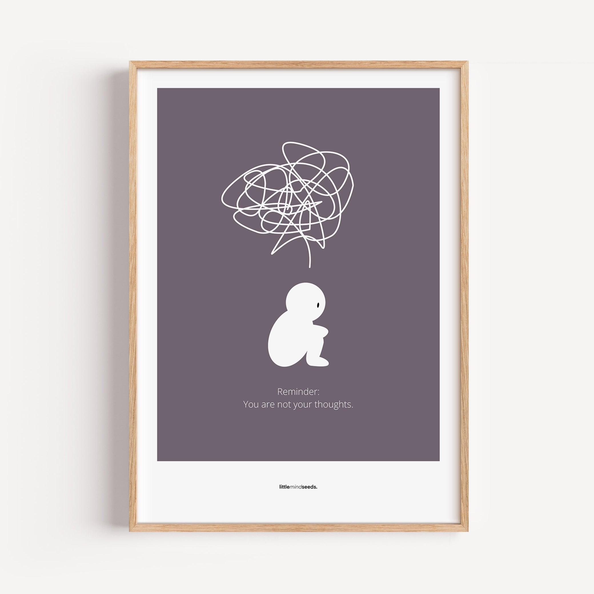 "We Are Not Our Thoughts – We Are Our Actions" – Resilience & Confidence Wall Art to Build Self-Belief & Grit | Motivational Quality Framed Poster | Minimalist Quotes for Personal Growt – Purple