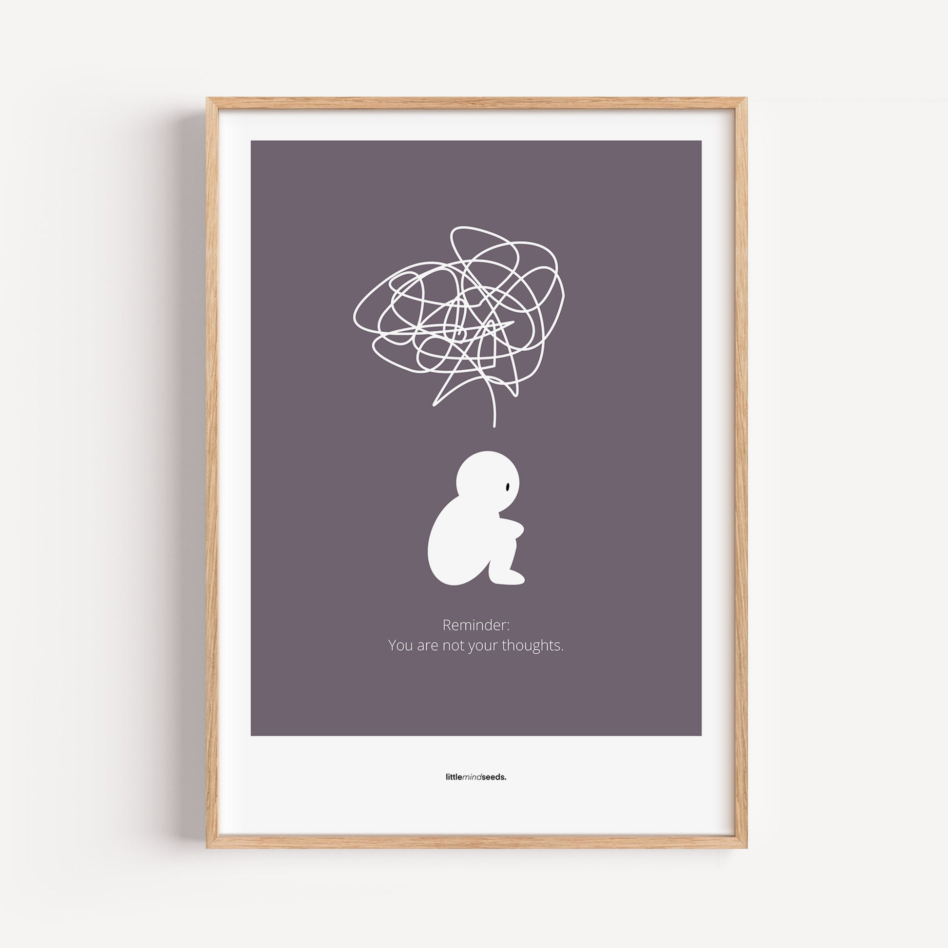 "We Are Not Our Thoughts – We Are Our Actions" – Resilience & Confidence Wall Art to Build Self-Belief & Grit | Motivational Quality Framed Poster | Minimalist Quotes for Personal Growt – Purple