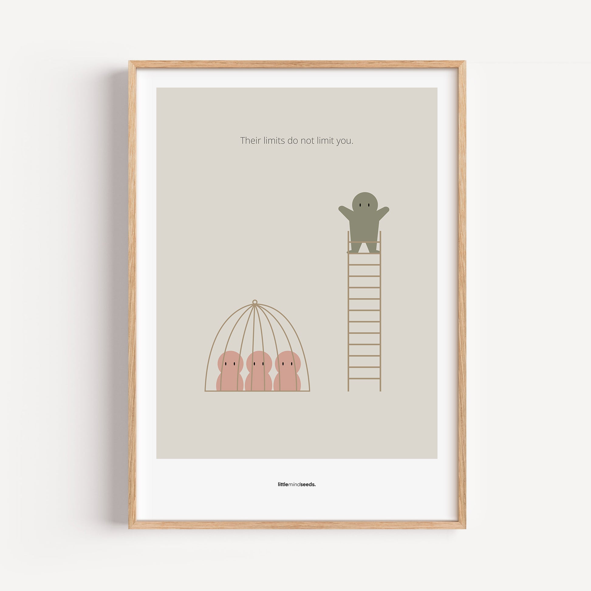 "The Limits of Others Do Not Limit You" – Emotional Intelligence & Self-Worth Motivational Quality Framed Poster | Minimalist Wall Art – Dark Gray