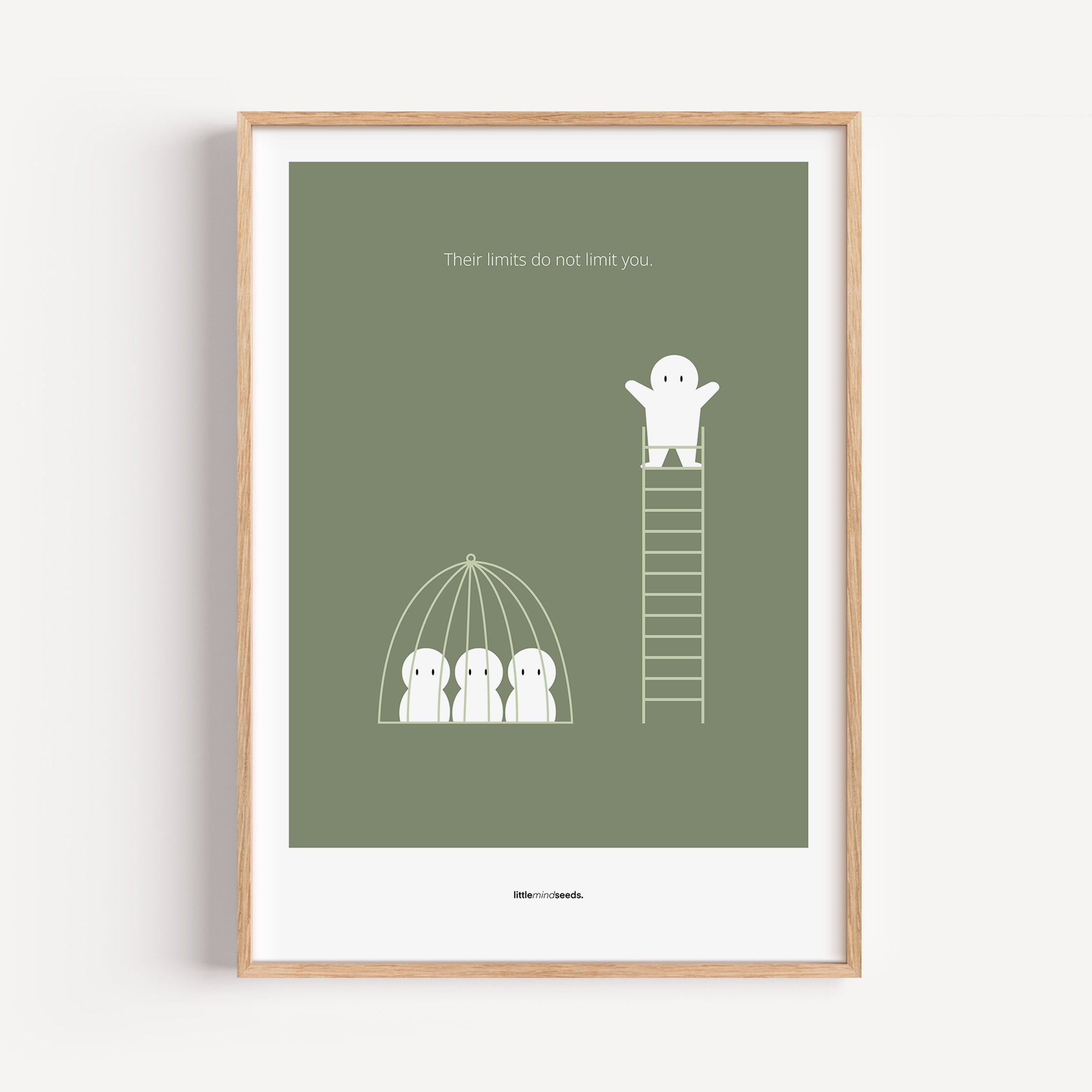 "The Limits of Others Do Not Limit You" – Emotional Intelligence & Self-Worth Motivational Quality Framed Poster | Minimalist Wall Art – Green