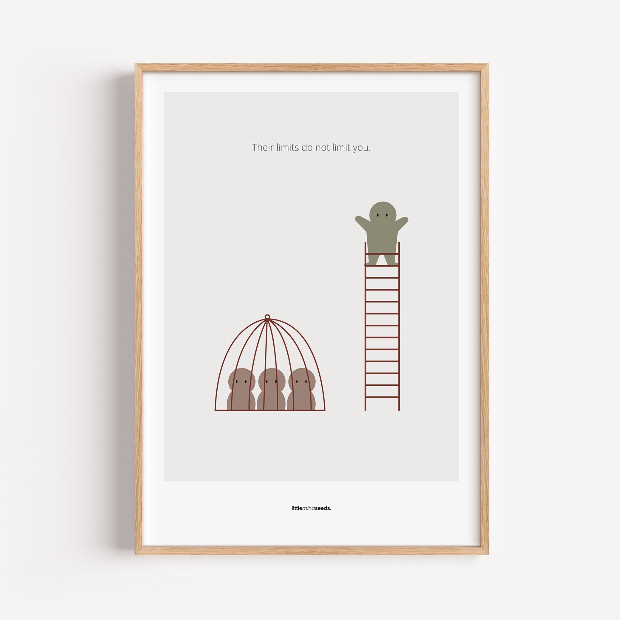 "The Limits of Others Do Not Limit You" – Emotional Intelligence & Self-Worth Motivational Quality Framed Poster | Minimalist Wall Art – Light Gray