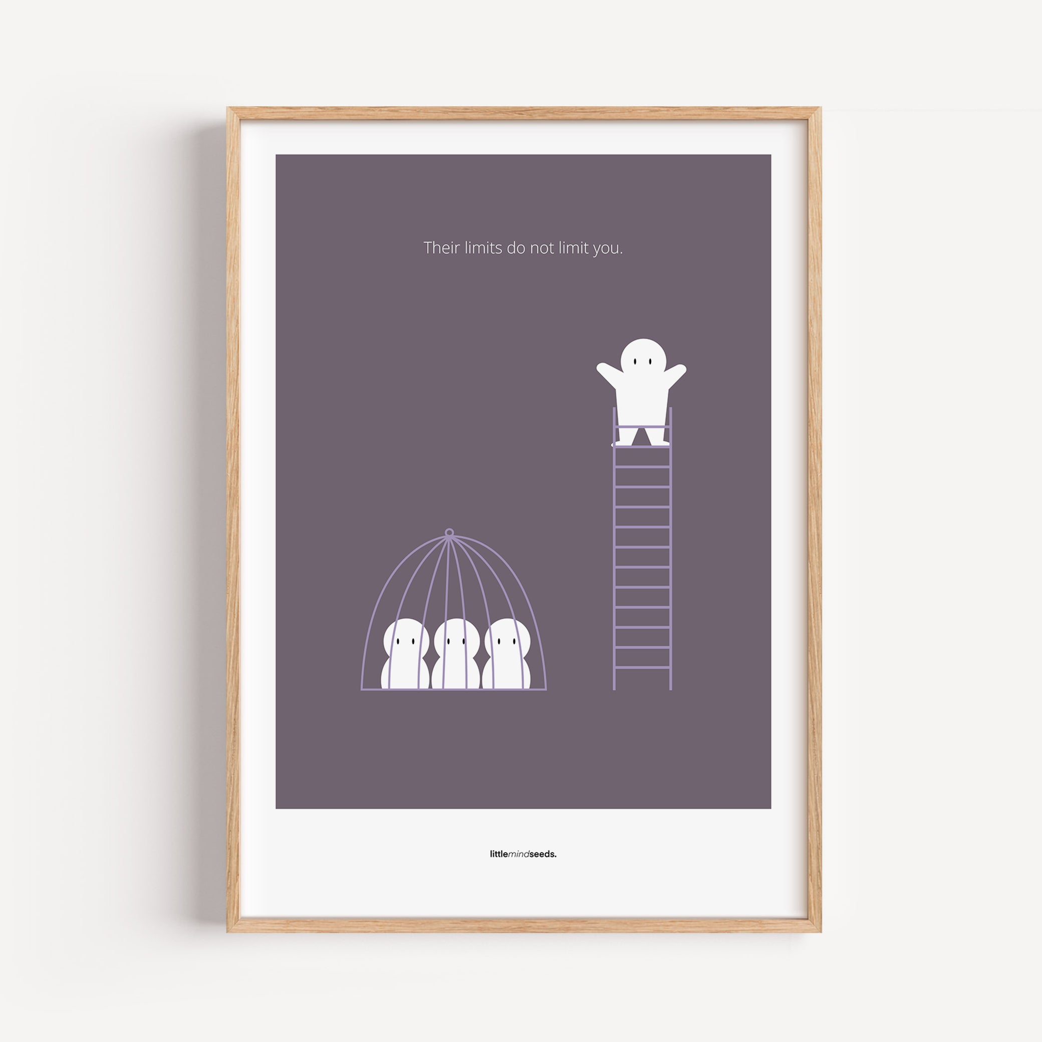 "The Limits of Others Do Not Limit You" – Emotional Intelligence & Self-Worth Motivational Quality Framed Poster | Minimalist Wall Art – Purple