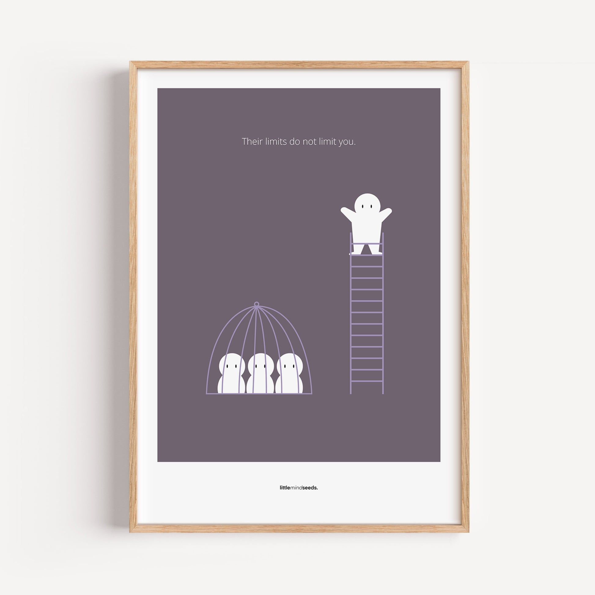 "The Limits of Others Do Not Limit You" – Emotional Intelligence & Self-Worth Motivational Quality Framed Poster | Minimalist Wall Art – Purple