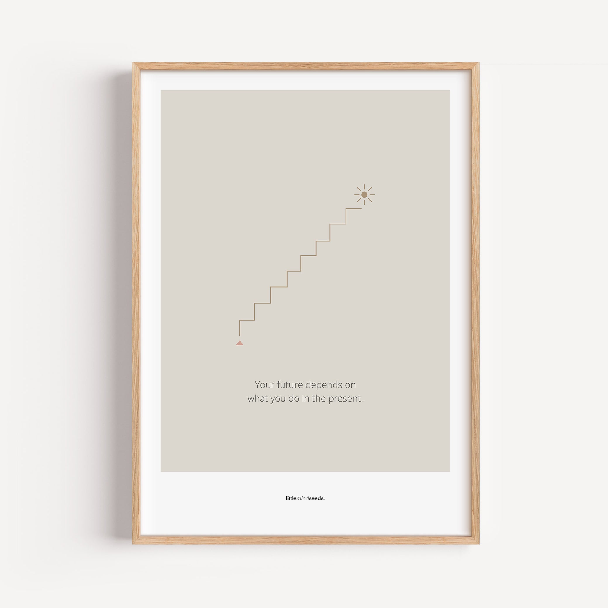 "The Future Depends On What You Do In The Present" – Discipline, Habits & Achievements Children Motivational Wall Framed Poster to Foster Focus & Success | Matte Poster– Dark Gray
