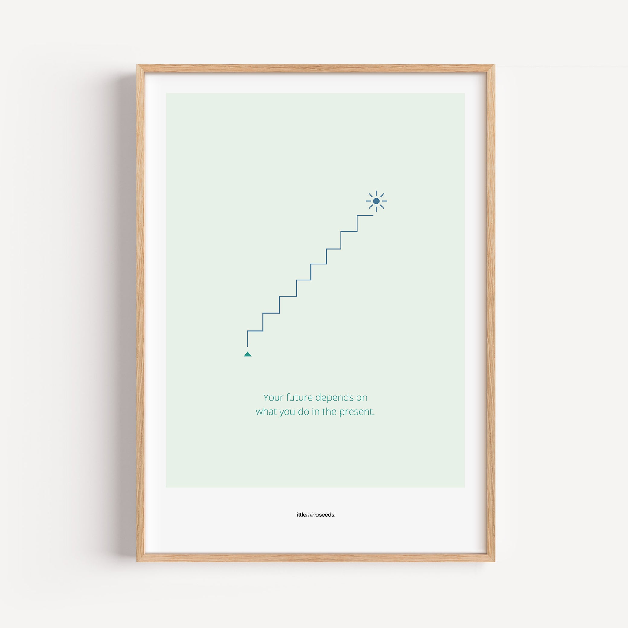 "The Future Depends On What You Do In The Present" – Discipline, Habits & Achievements Children Motivational Wall Framed Poster to Foster Focus & Success | Matte Poster– Mint
