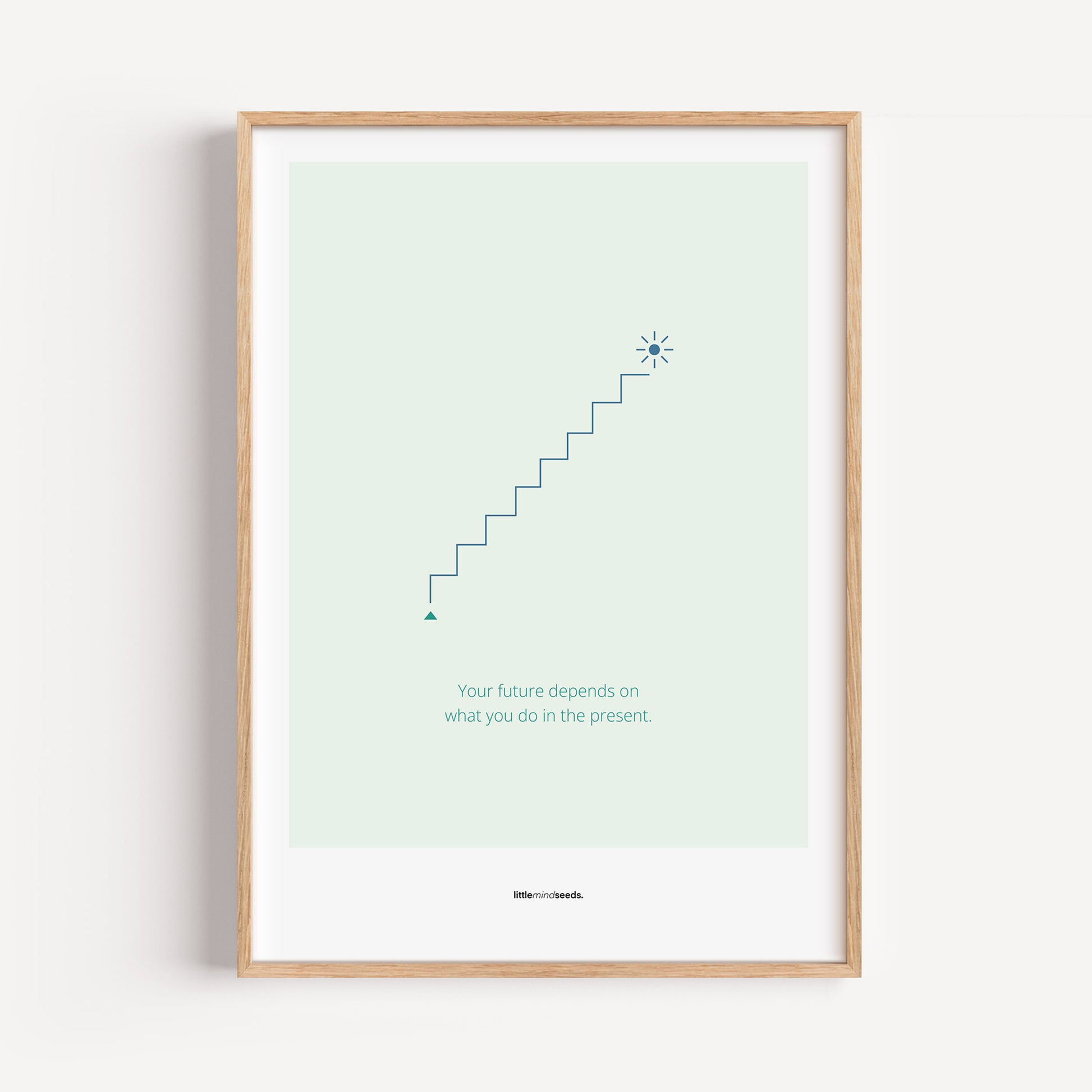 "The Future Depends On What You Do In The Present" – Discipline, Habits & Achievements Children Motivational Wall Framed Poster to Foster Focus & Success | Matte Poster– Mint