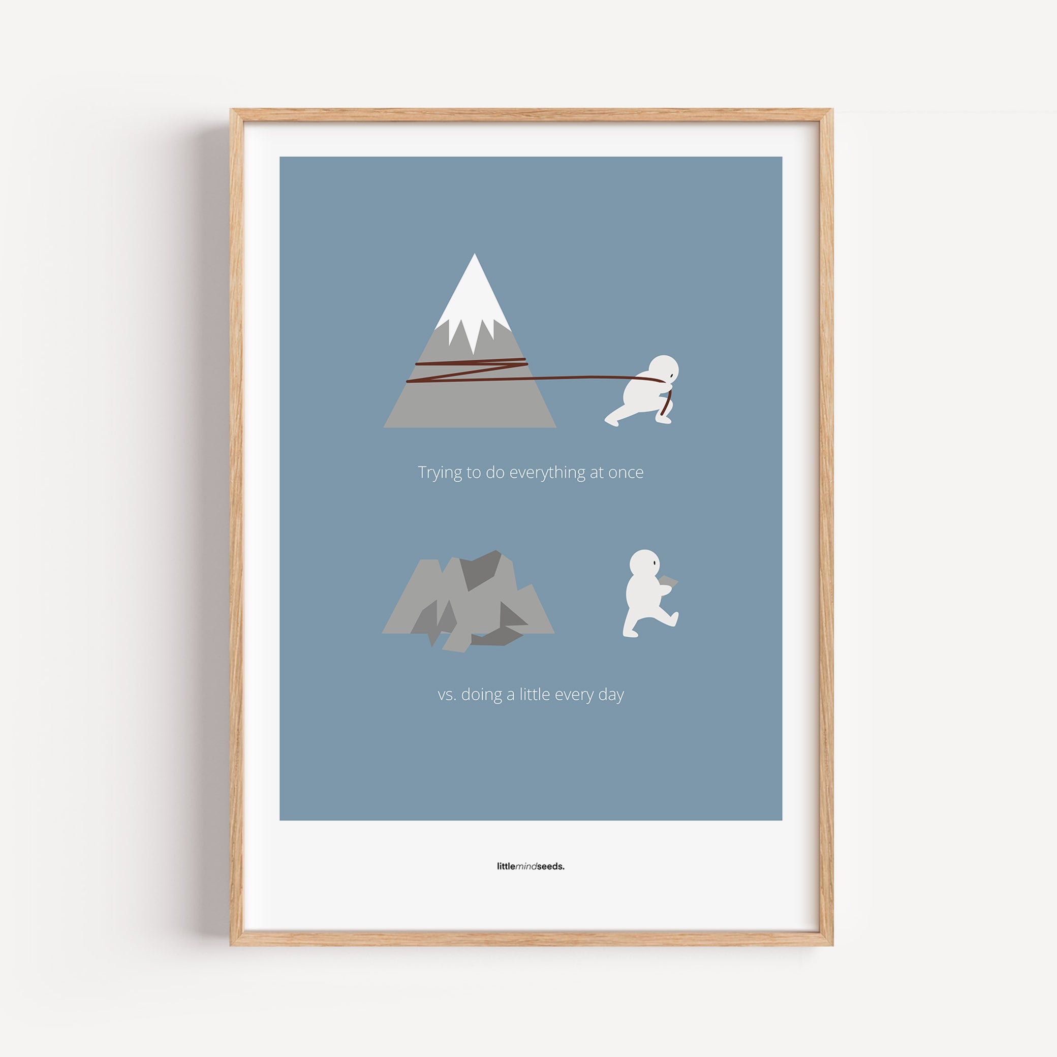 "Big Goals Need Small Consistent Effort Every Day" – Discipline, Habits & Achievements Motivational Quality Framed Poster | Minimalist Wall Art – Blue