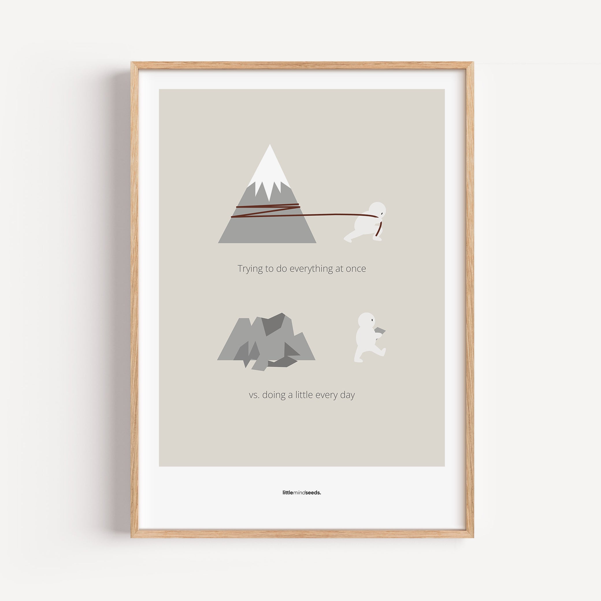 "Big Goals Need Small Consistent Effort Every Day" – Discipline, Habits & Achievements Motivational Quality Framed Poster | Minimalist Wall Art – Dark Gray