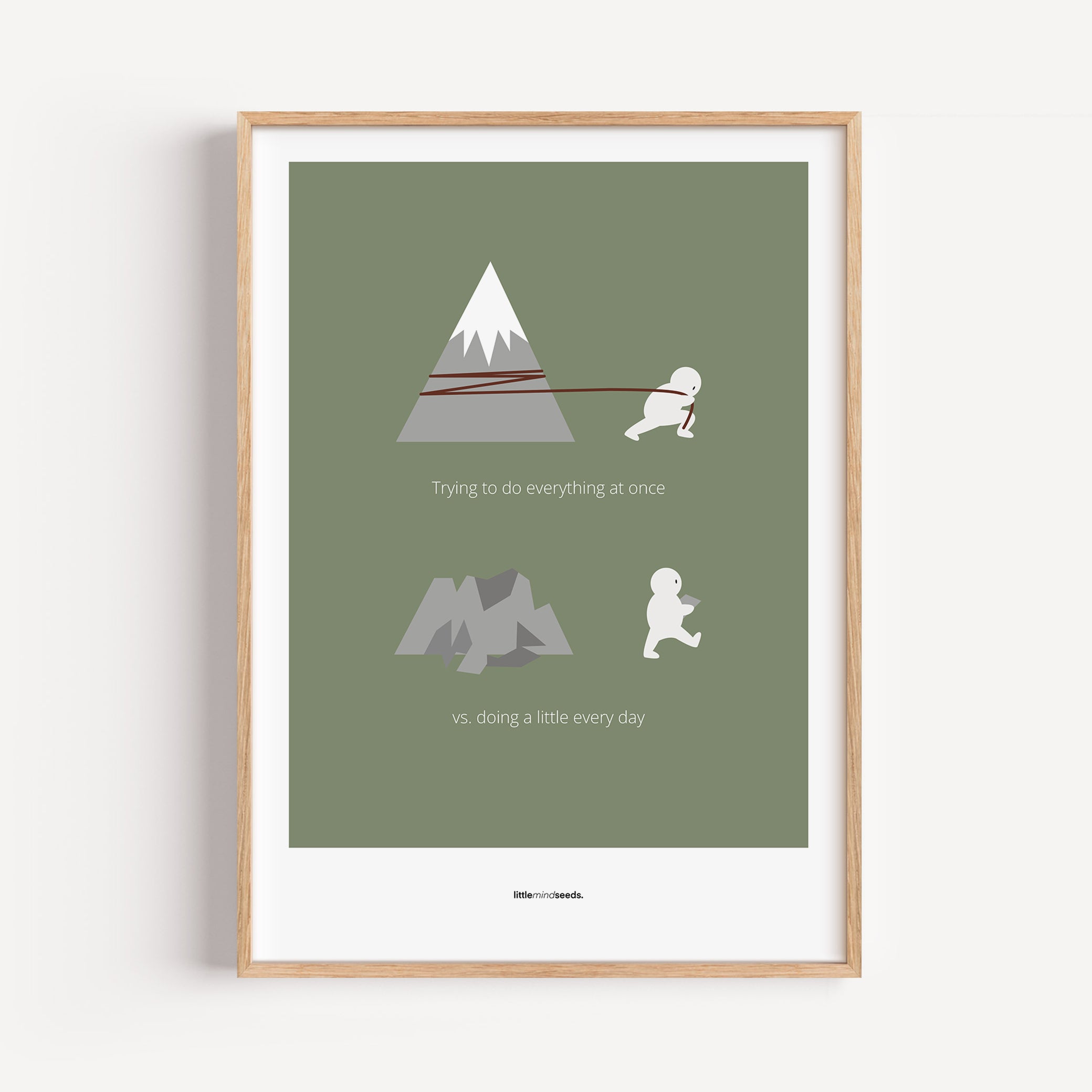 "Big Goals Need Small Consistent Effort Every Day" – Discipline, Habits & Achievements Motivational Quality Framed Poster | Minimalist Wall Art – Green