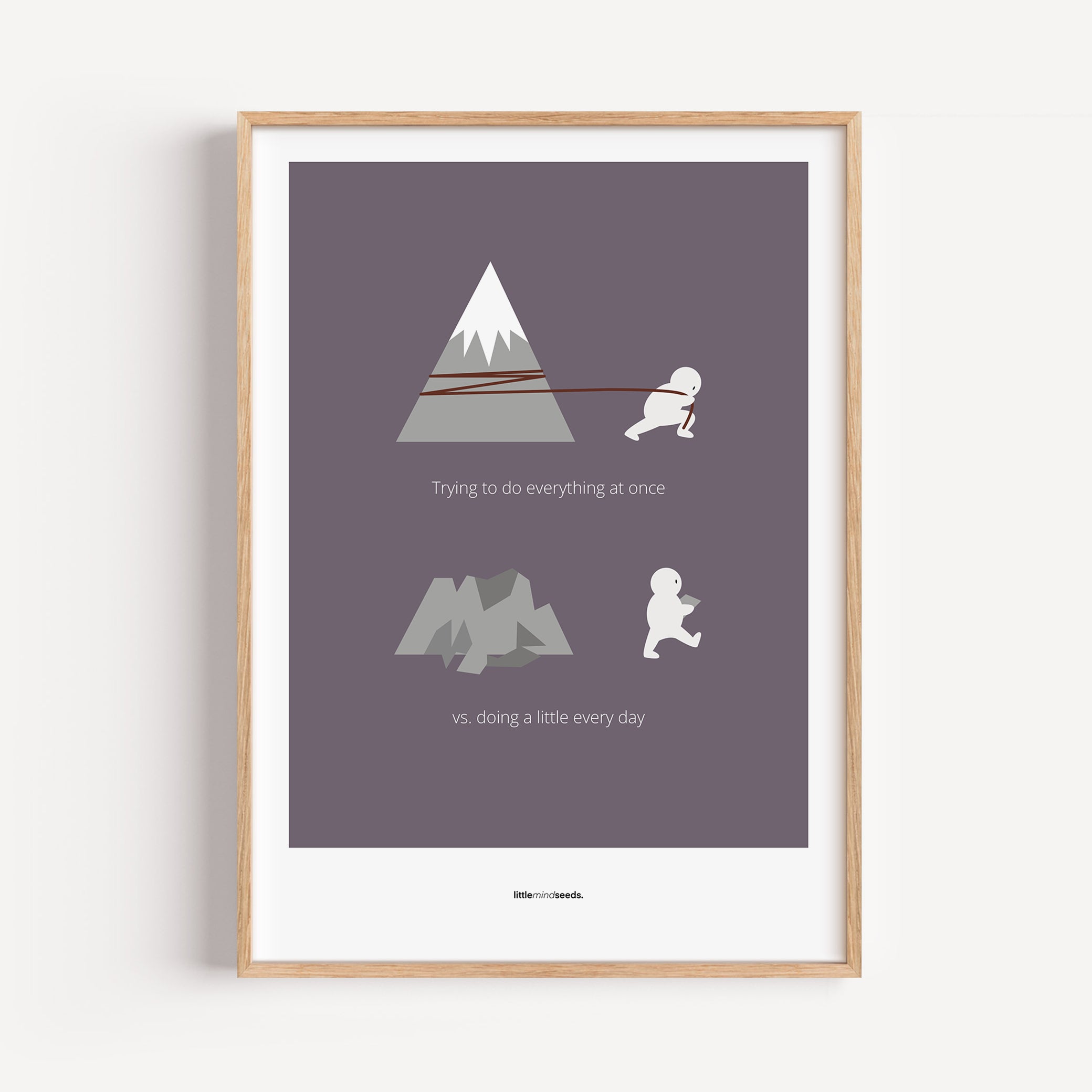 "Big Goals Need Small Consistent Effort Every Day" – Discipline, Habits & Achievements Motivational Quality Framed Poster | Minimalist Wall Art – Purple