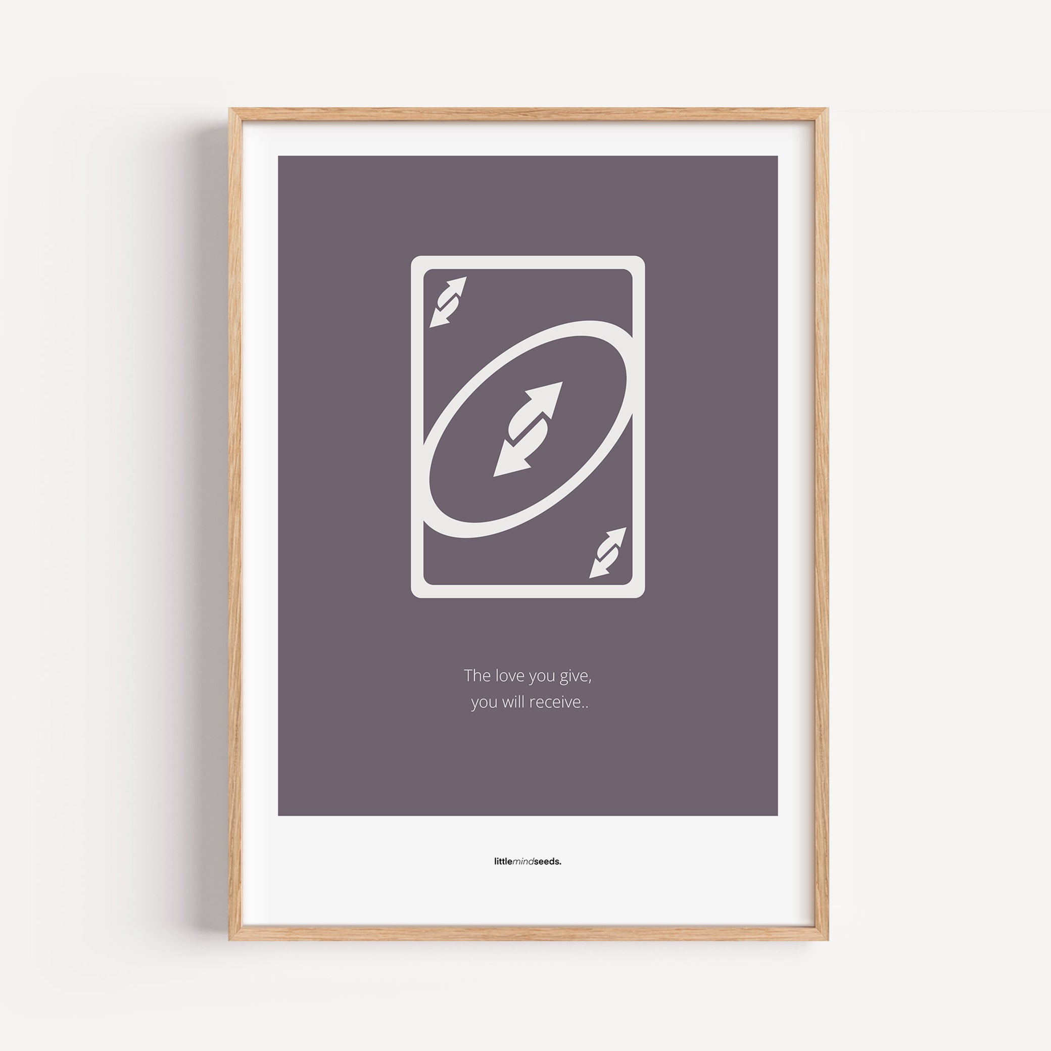 "The Love You Give, You Will Receive" – Social Skills & Relationships Children Wall Art to Inspire Kindness & Connection | Motivational Wall Art | Matte Framed Poster – Purple