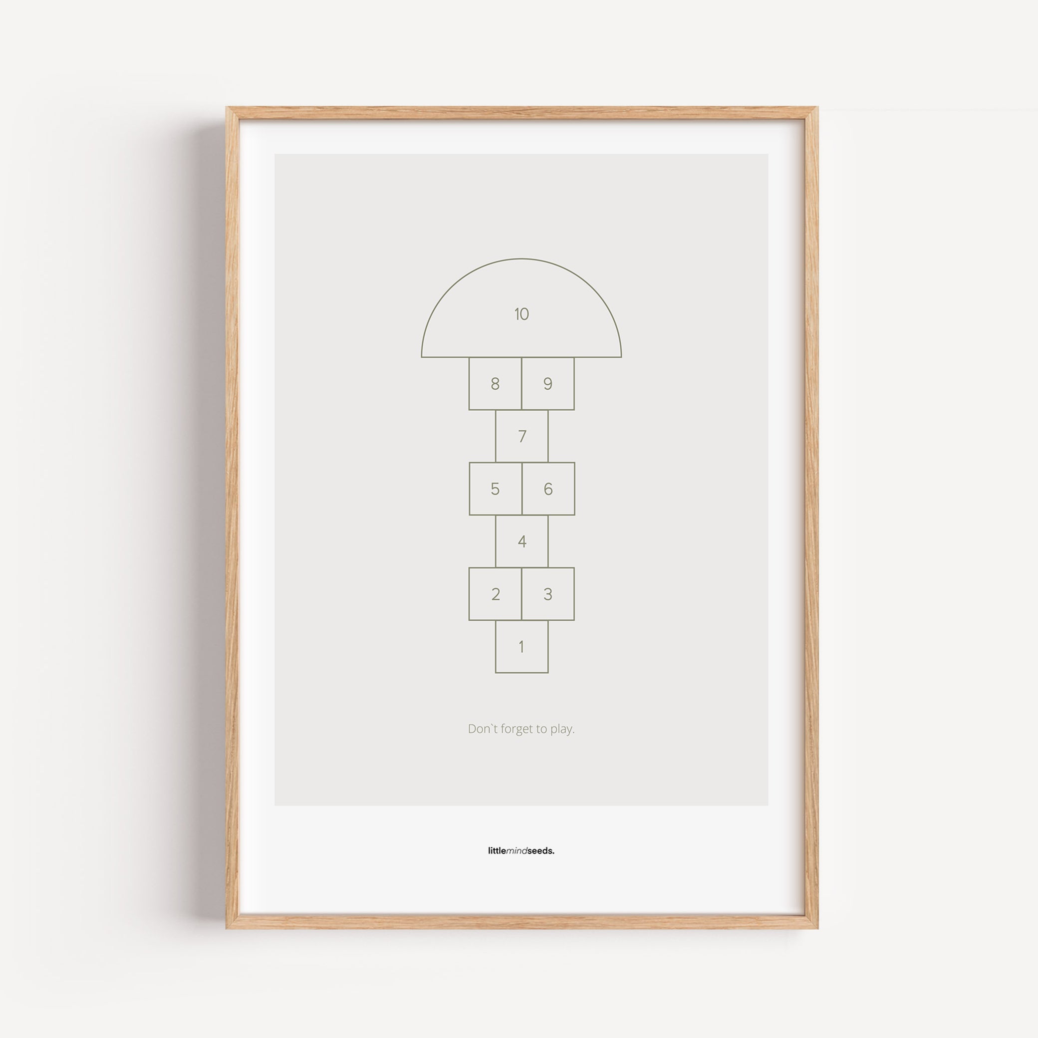 "Don’t Forget to Play" – Happiness & Well-Being Reminder Wall Art to Encourage Joy & Balance | Motivational Matte Framed Poster | Minimalist Wall Art – LIght gray
