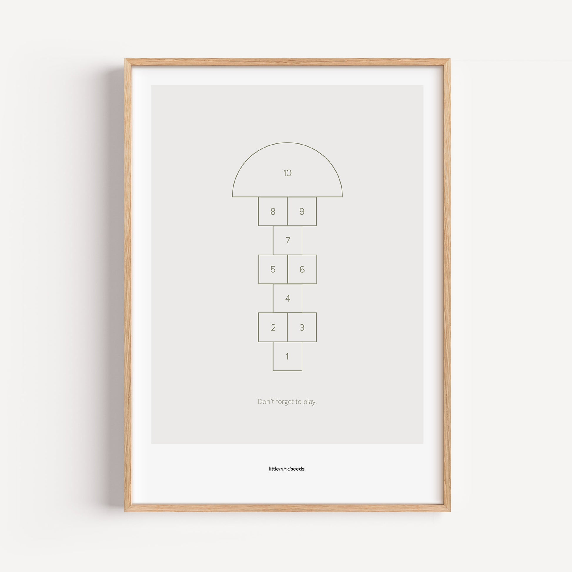 "Don’t Forget to Play" – Happiness & Well-Being Reminder Wall Art to Encourage Joy & Balance | Motivational Matte Framed Poster | Minimalist Wall Art – LIght gray