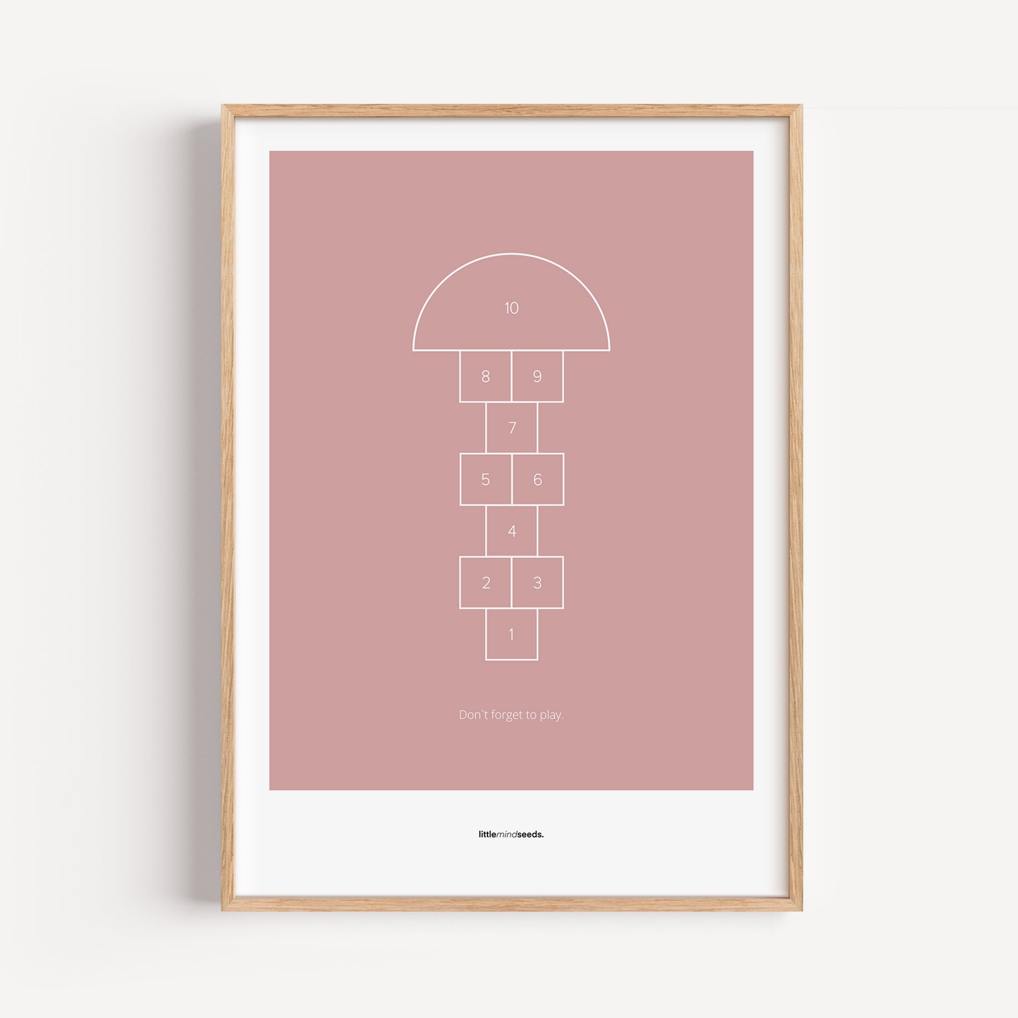 "Don’t Forget to Play" – Happiness & Well-Being Reminder Wall Art to Encourage Joy & Balance | Motivational Matte Framed Poster | Minimalist Wall Art – Pink