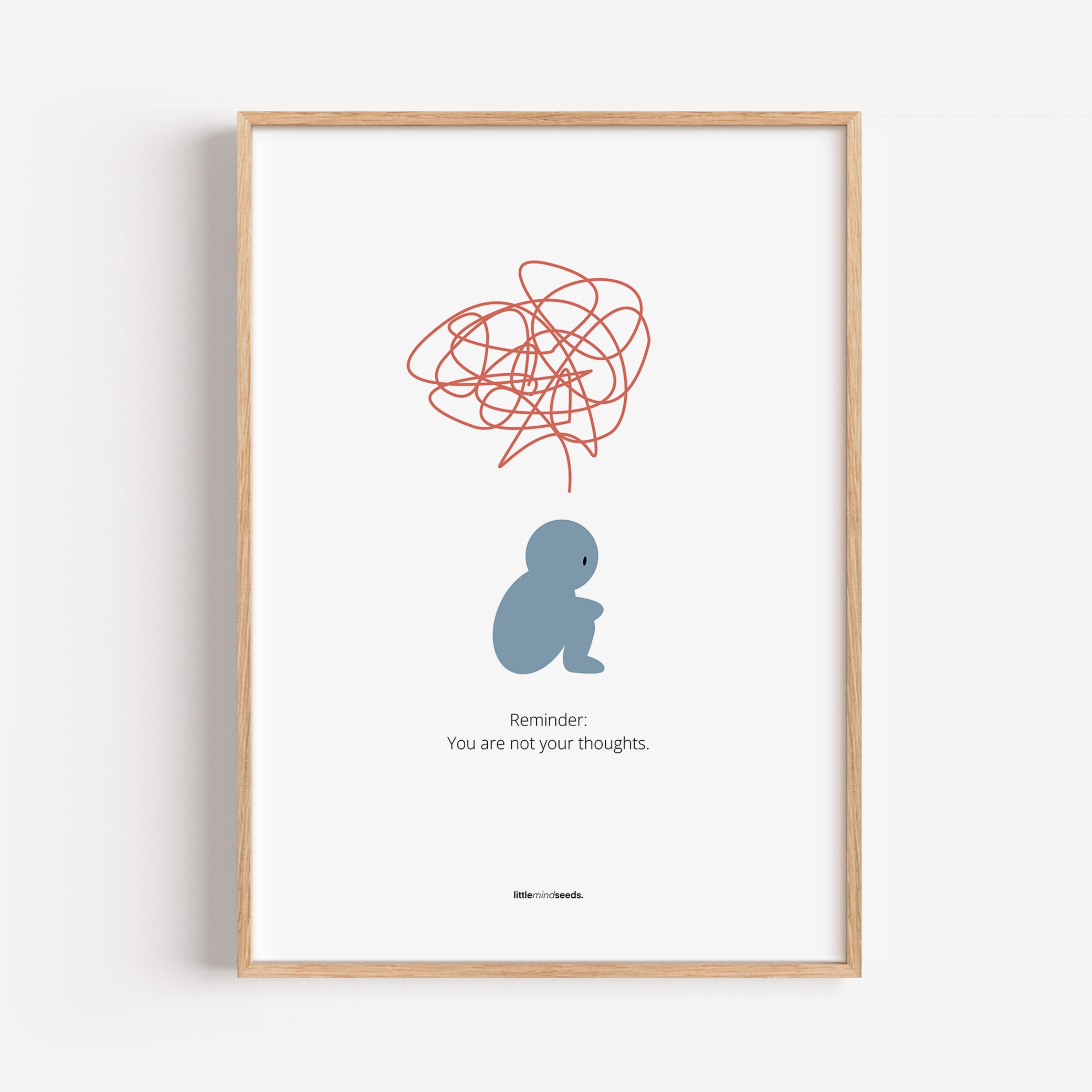 "We Are Not Our Thoughts – We Are Our Actions" – Resilience & Confidence Wall Art to Build Self-Belief & Grit | Motivational Quality Framed Poster | Minimalist Quotes for Personal Growt – White