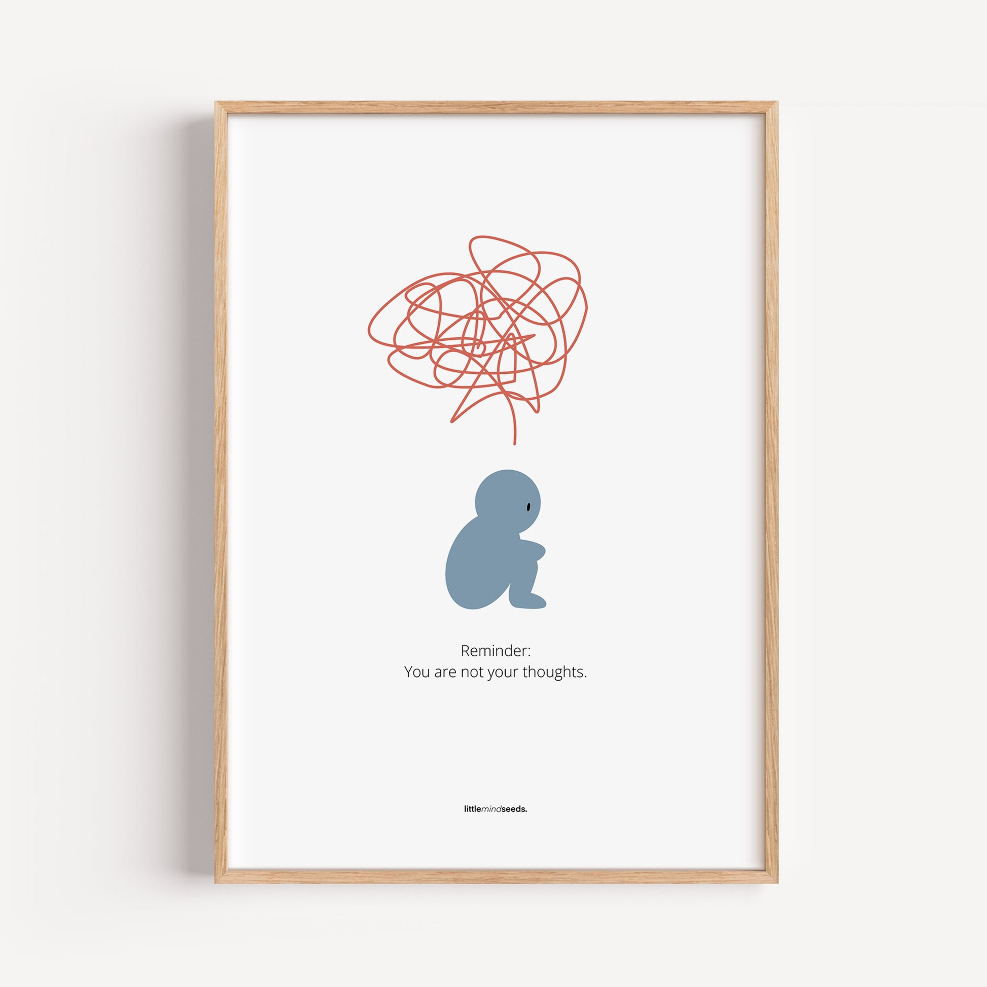 "We Are Not Our Thoughts – We Are Our Actions" – Resilience & Confidence Wall Art to Build Self-Belief & Grit | Motivational Quality Framed Poster | Minimalist Quotes for Personal Growt – White