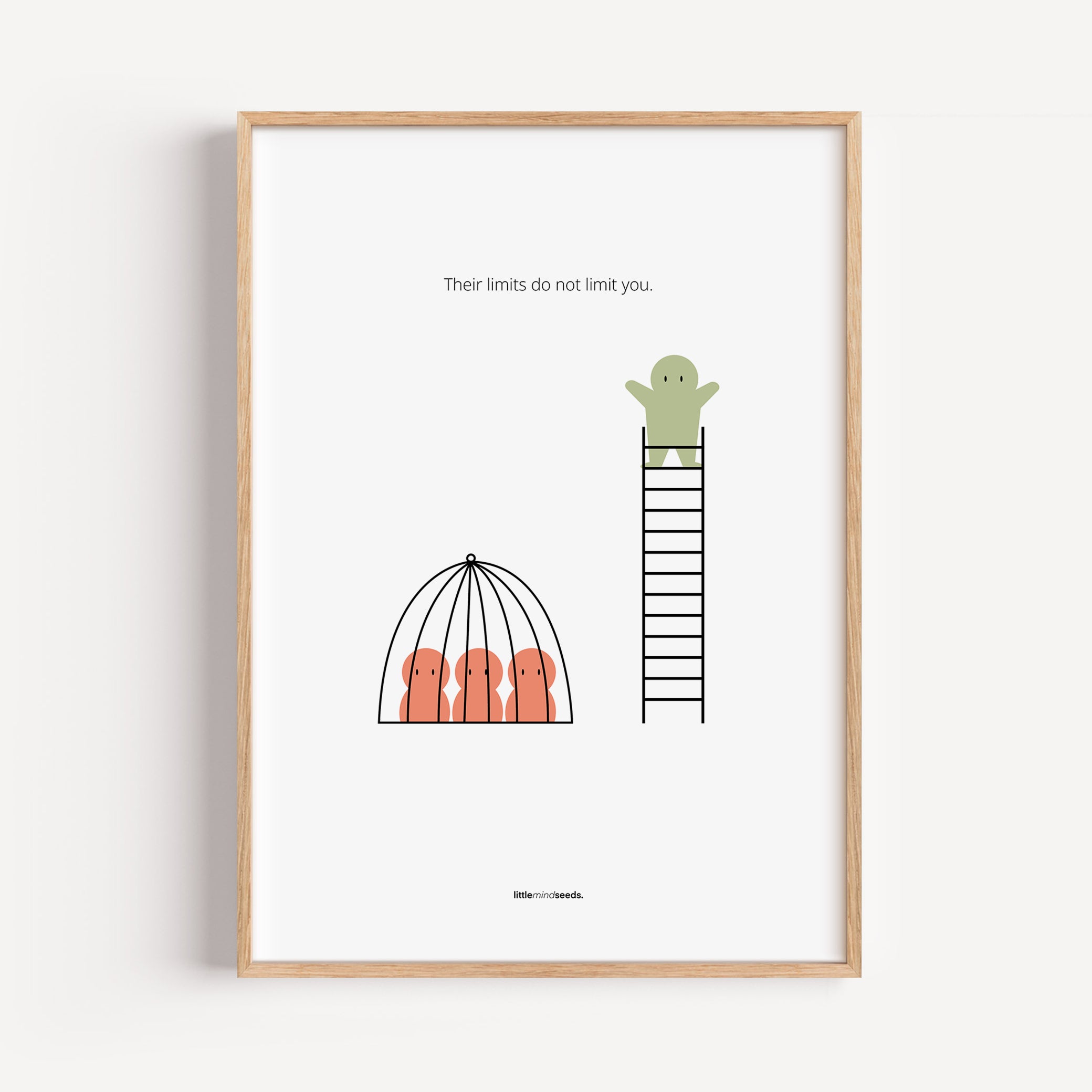 "The Limits of Others Do Not Limit You" – Emotional Intelligence & Self-Worth Motivational Quality Framed Poster | Minimalist Wall Art – white