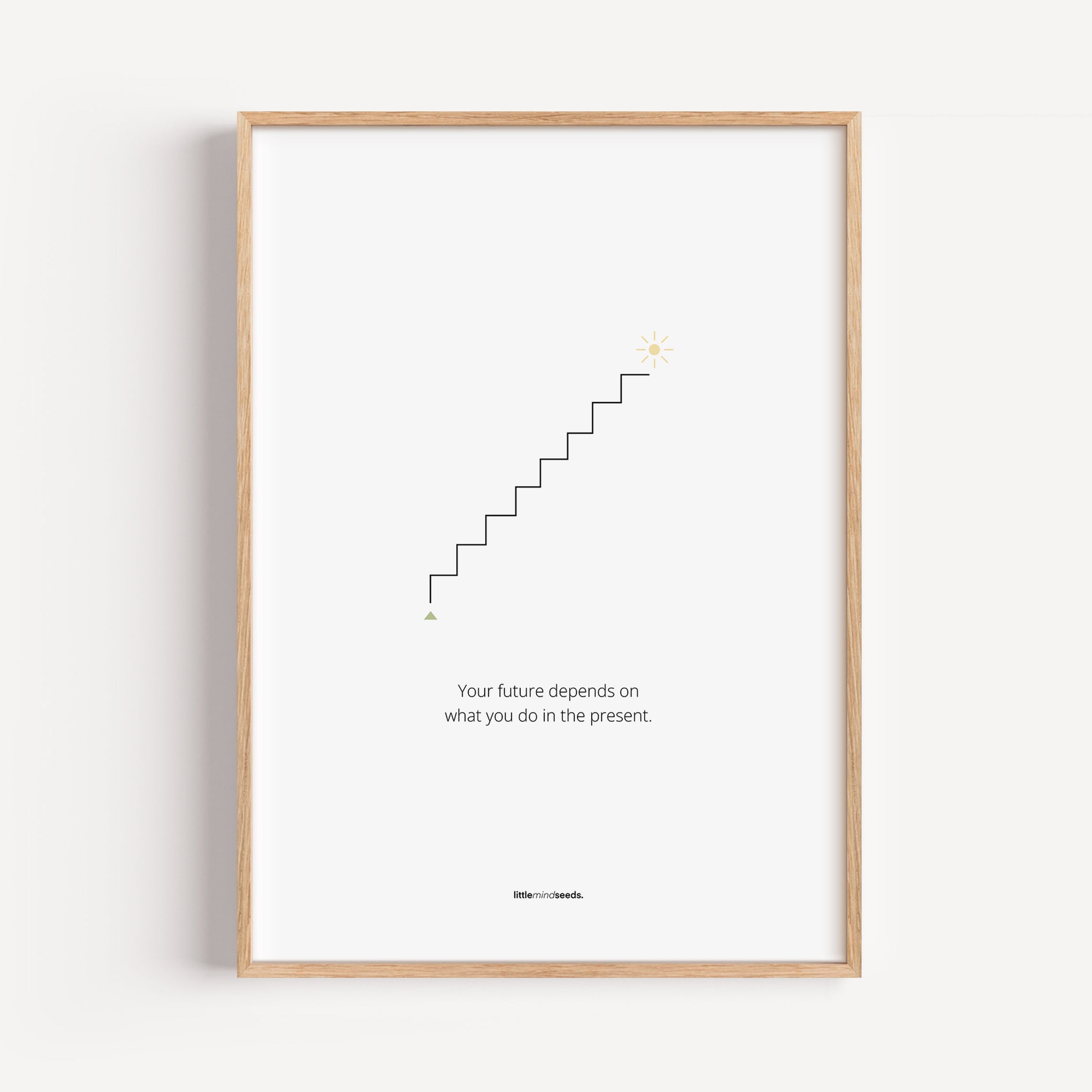"The Future Depends On What You Do In The Present" – Discipline, Habits & Achievements Children Motivational Wall Framed Poster to Foster Focus & Success | Matte Poster– white