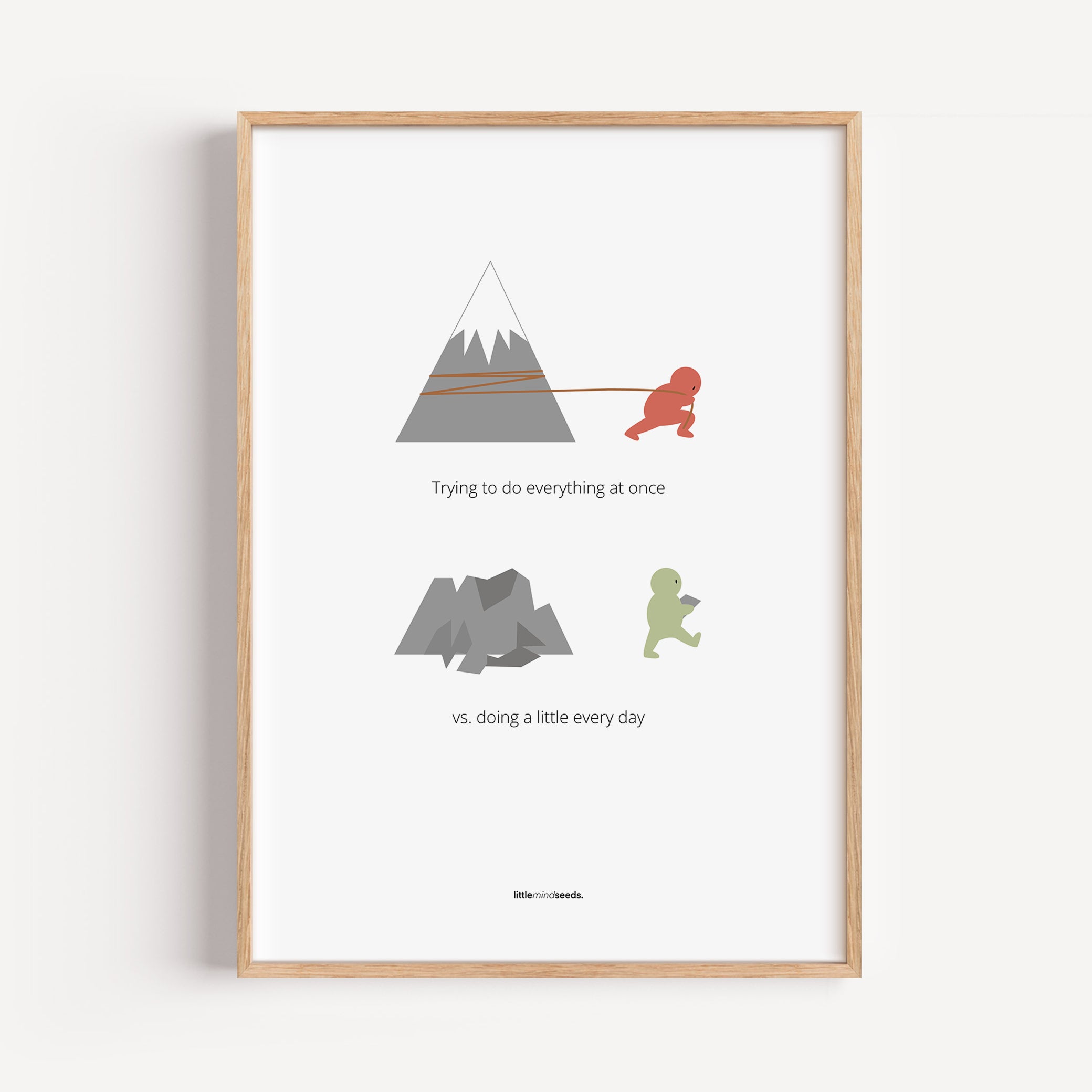 "Big Goals Need Small Consistent Effort Every Day" – Discipline, Habits & Achievements Motivational Quality Framed Poster | Minimalist Wall Art – white