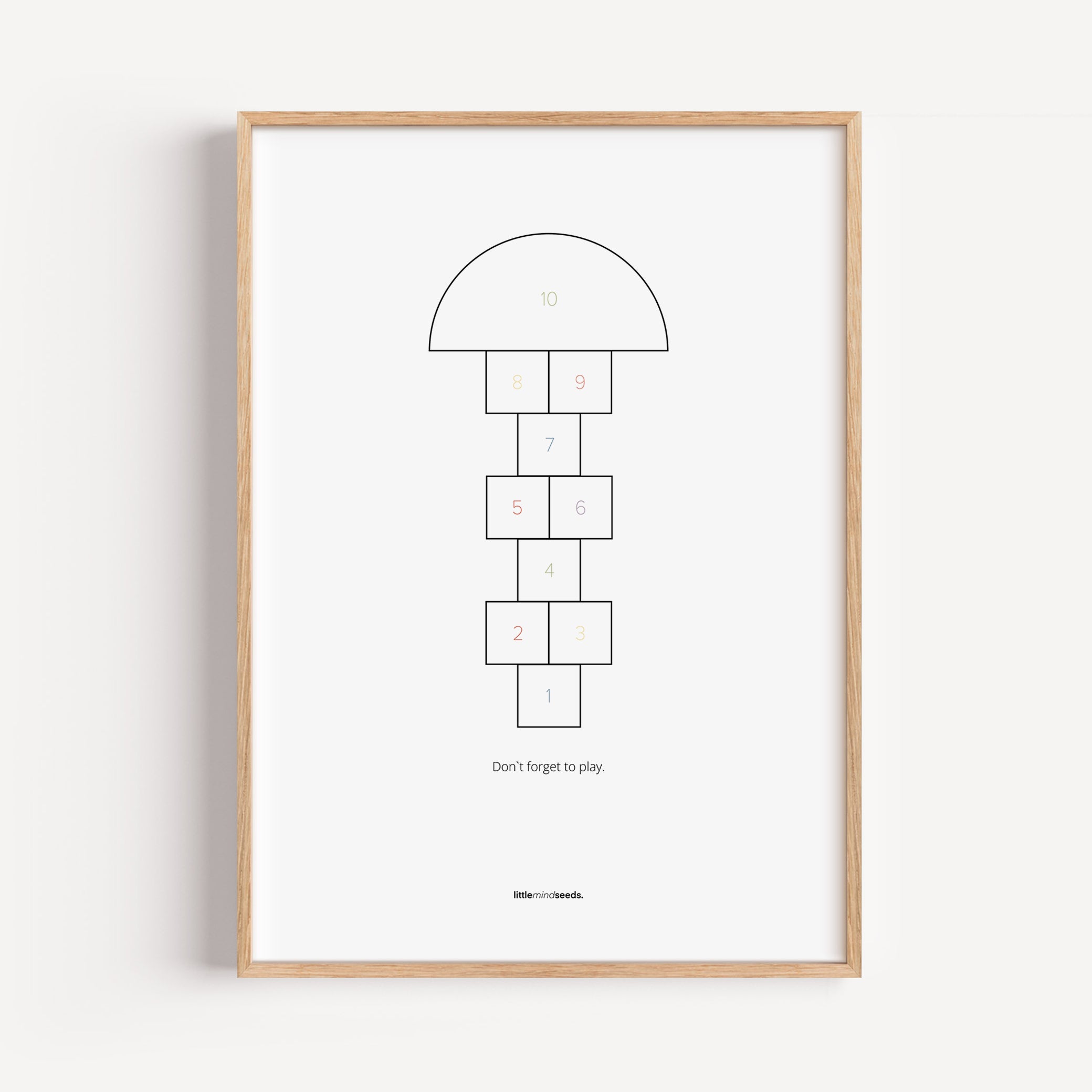"Don’t Forget to Play" – Happiness & Well-Being Reminder Wall Art to Encourage Joy & Balance | Motivational Matte Framed Poster | Minimalist Wall Art – white