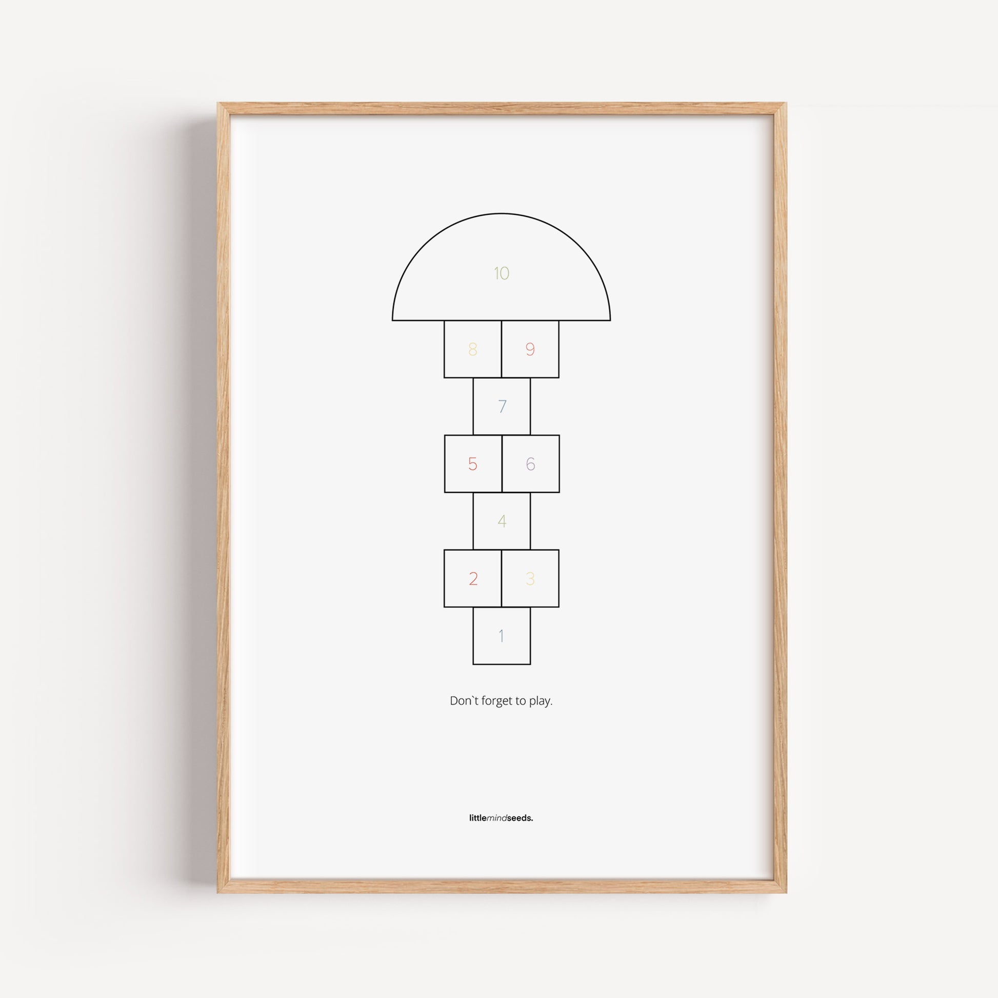 "Don’t Forget to Play" – Happiness & Well-Being Reminder Wall Art to Encourage Joy & Balance | Motivational Matte Framed Poster | Minimalist Wall Art – white