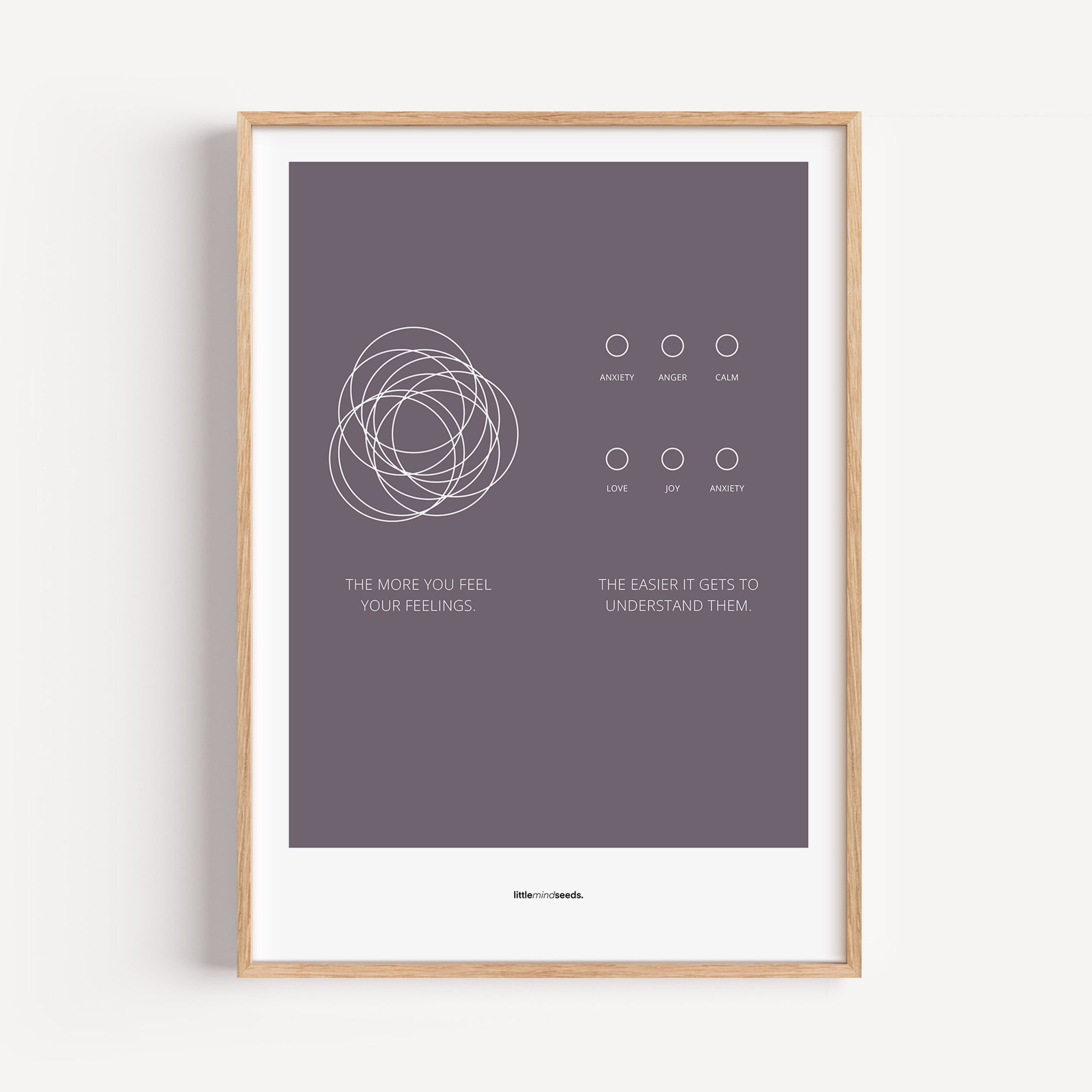 "The More You Feel, The Easier You Understand" – Emotional Intelligence & Self-Worth Wall Art for Children to Nurture Empathy & Confidence | Quality Framed Poster – Purple