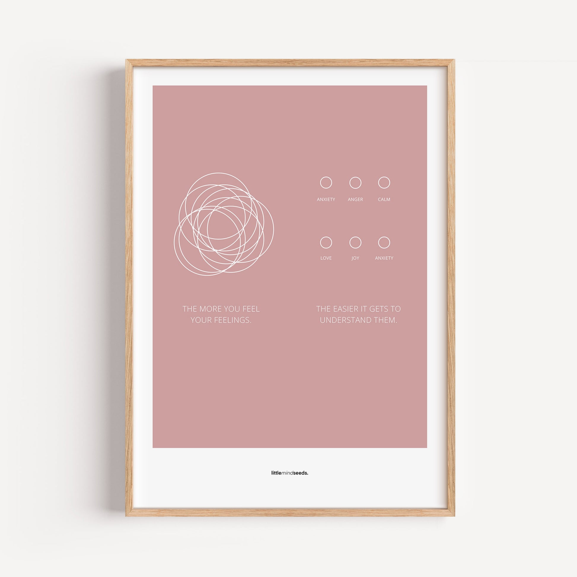 "The More You Feel, The Easier You Understand" – Emotional Intelligence & Self-Worth Wall Art for Children to Nurture Empathy & Confidence | Quality Framed Poster – Pink