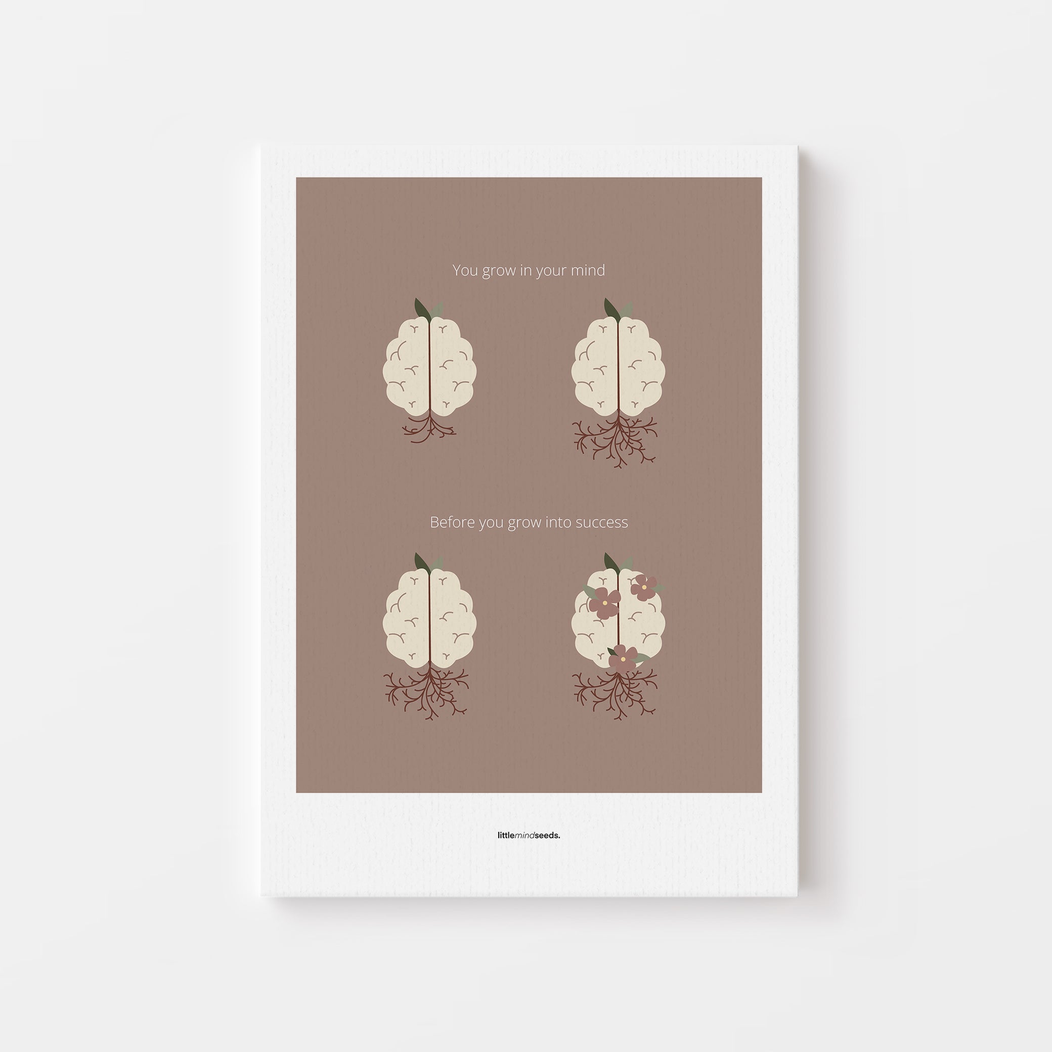 "You Grow Inside First" – Motivational Poster for Children | Growth Mindset Wall Art , Poster – Brown